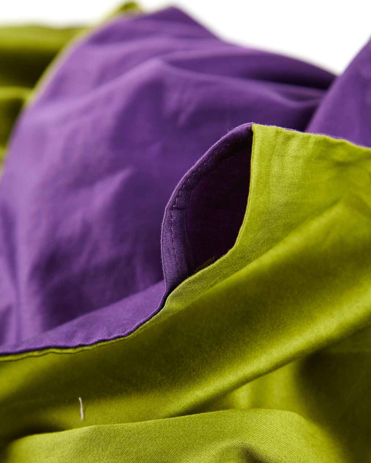 Reversible Percale Duvet Cover - Purple & Green - Image 5