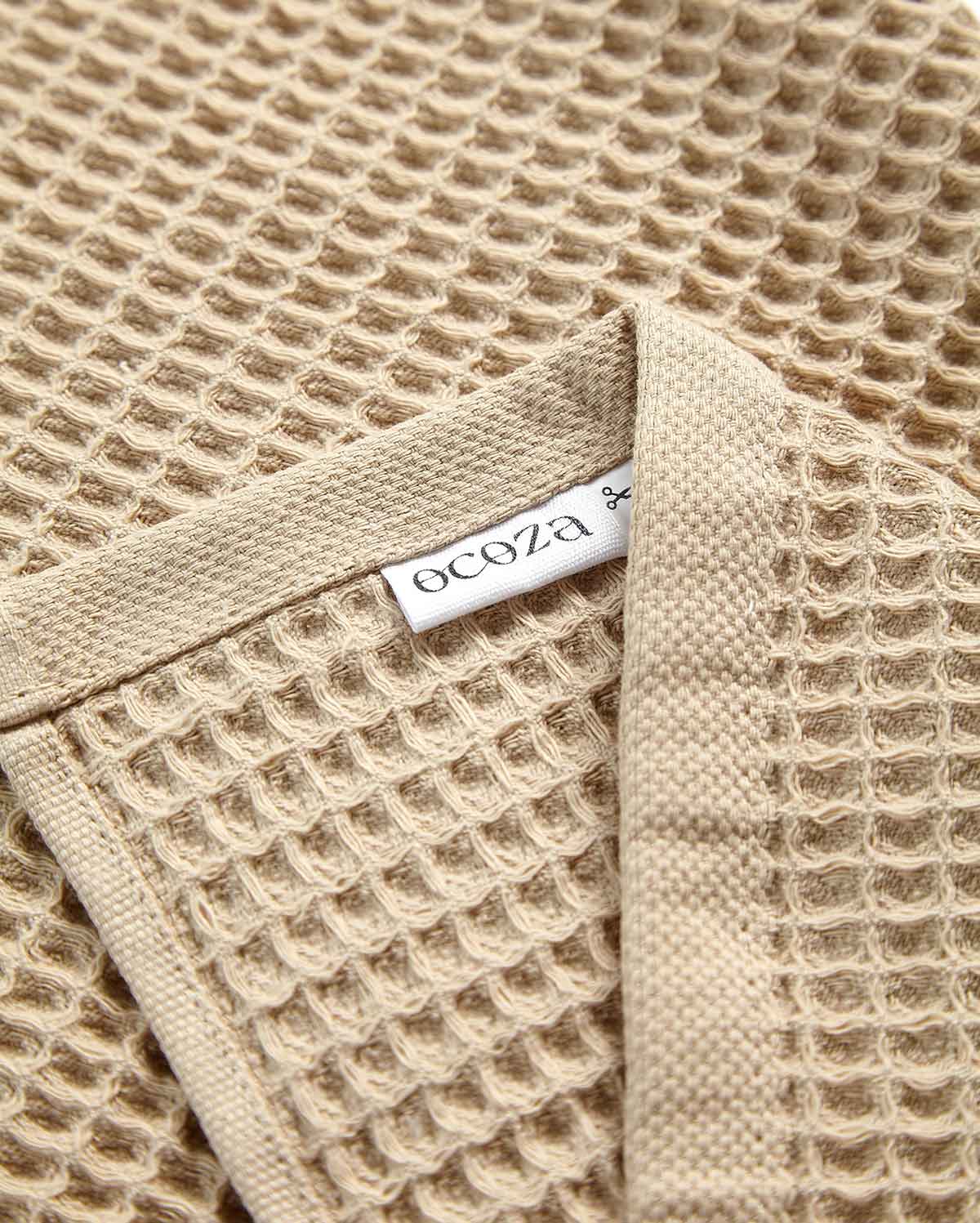 Cotton Waffle Towel - Beige (2 Towels) - Image 6
