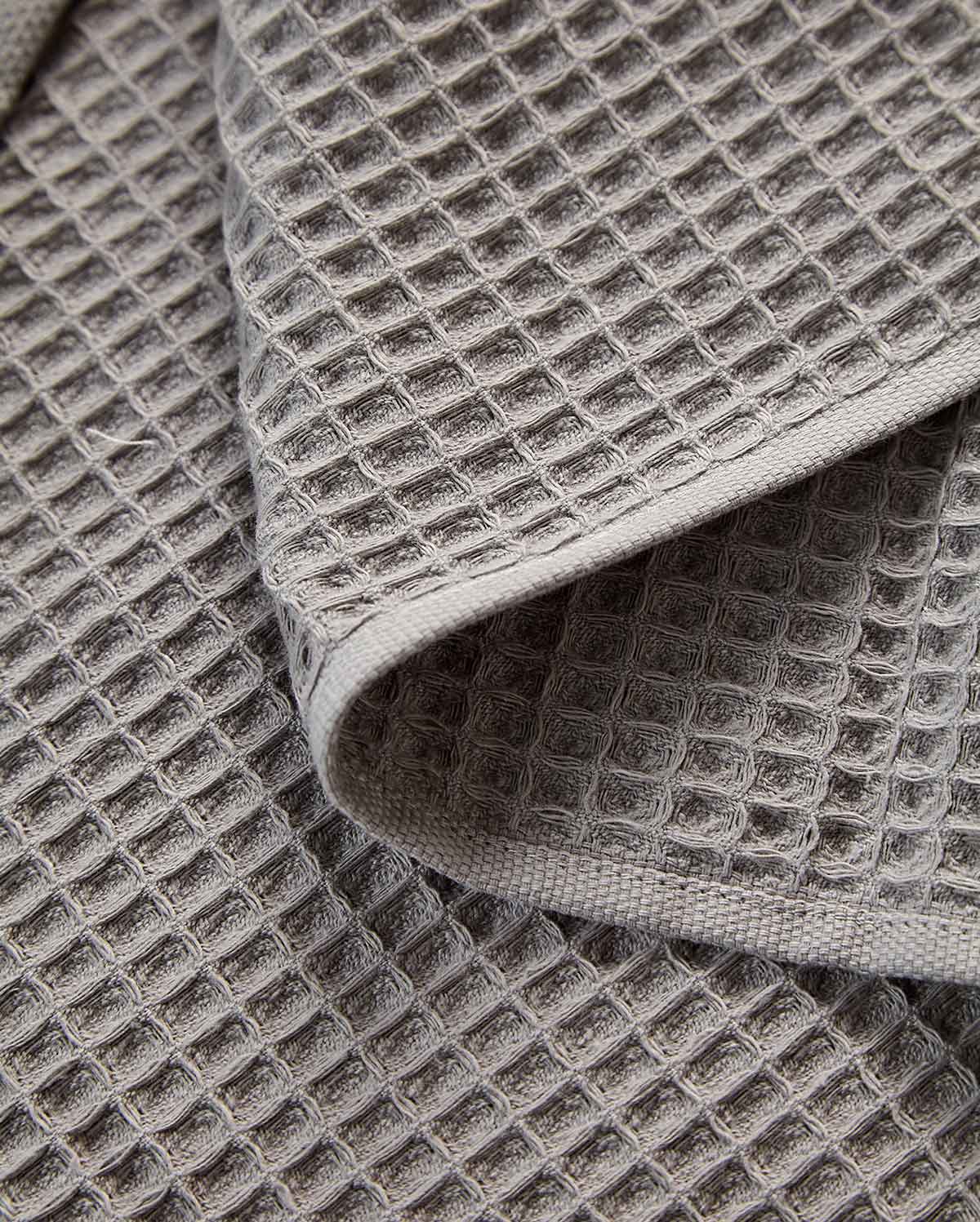 Cotton Waffle Towel - Grey (2 Towels) - Image 5