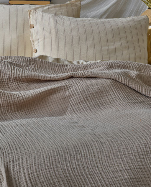 Mollis Muslin Cotton Blanket - Natural - Image 3