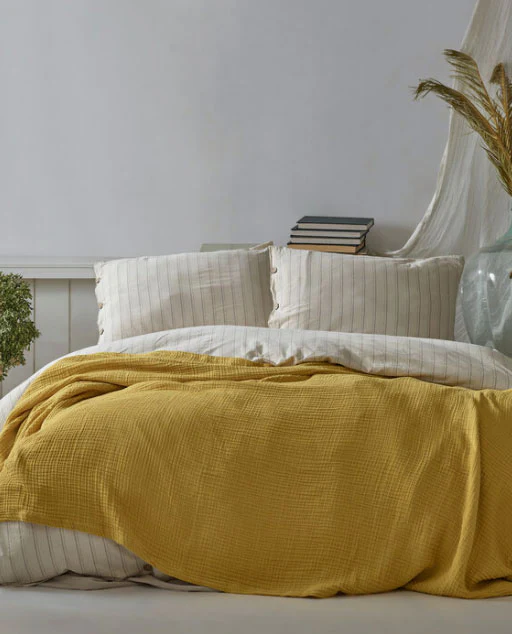 Mollis Muslin Cotton Blanket - Saffron