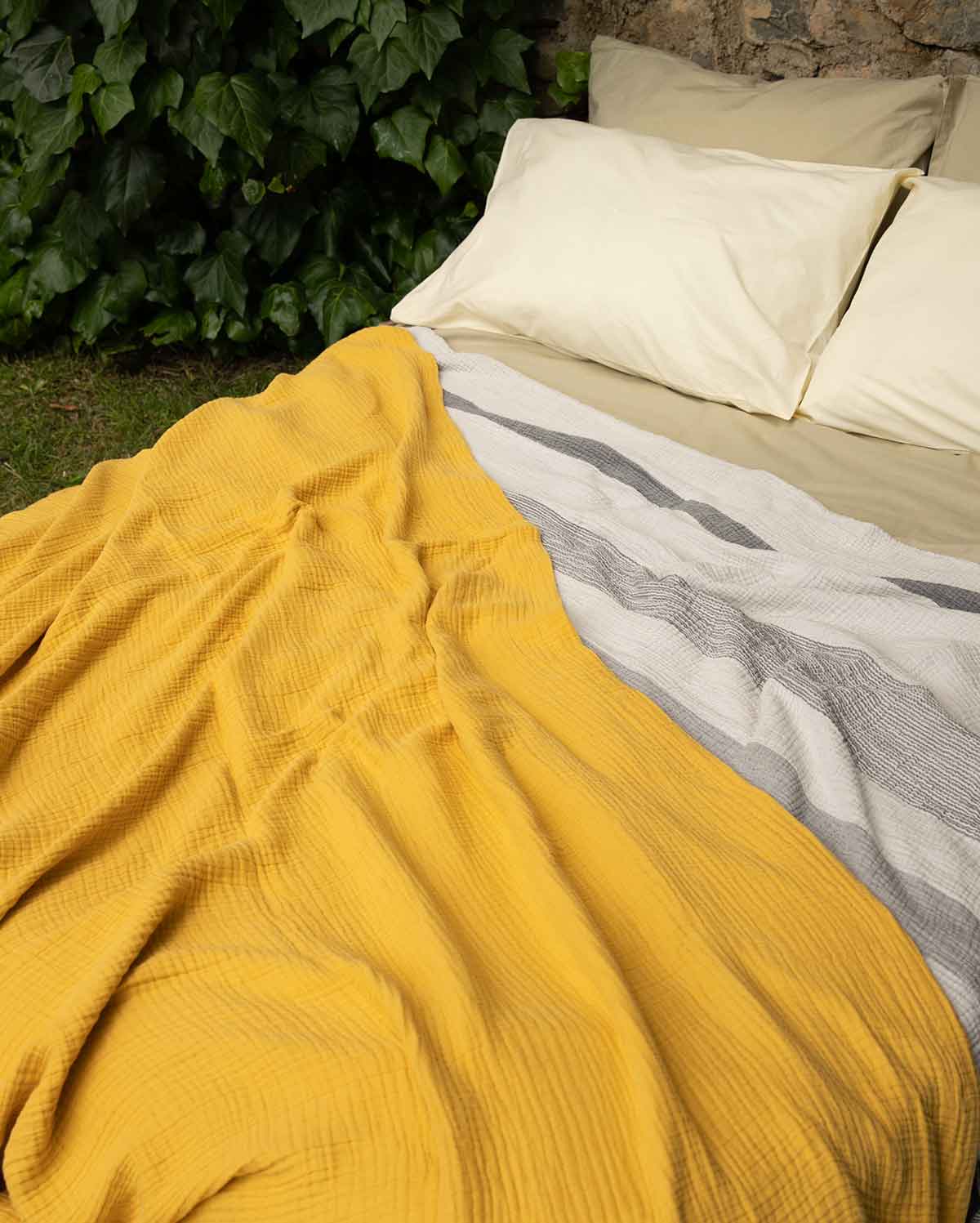 Mollis Muslin Cotton Blanket - Saffron - Image 5