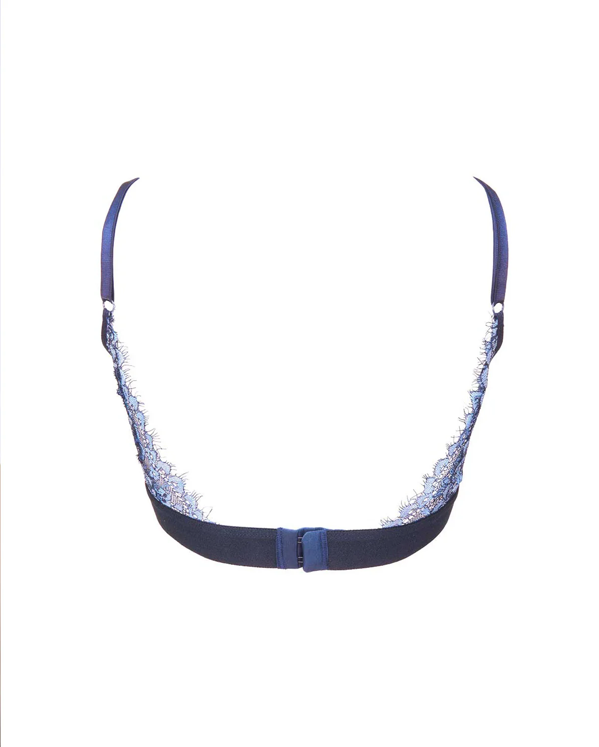 Athena Bralette Triangle Embroidery Lace Bra - Dark Blue - Image 4