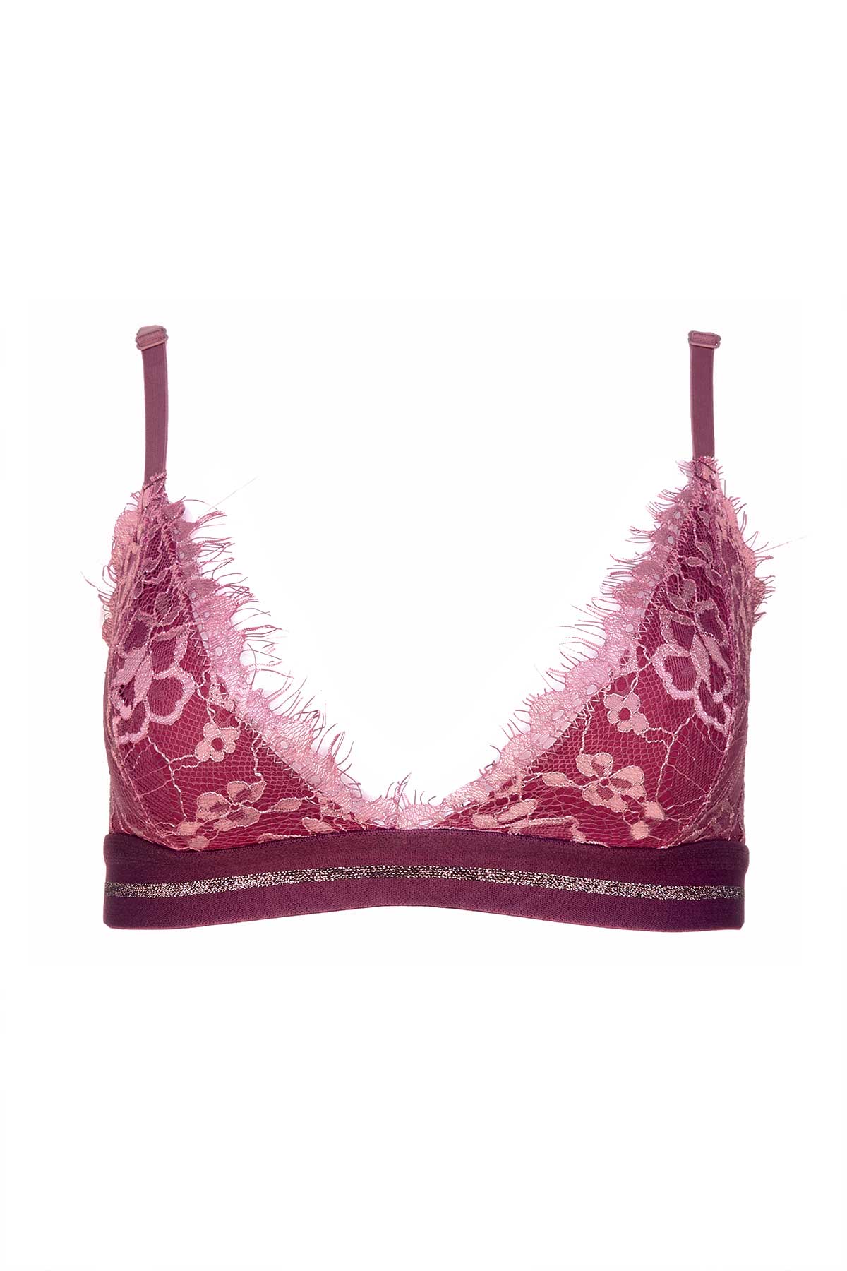ATHENA BRALETTE - Triangle lace bra - burgundy - Image 2
