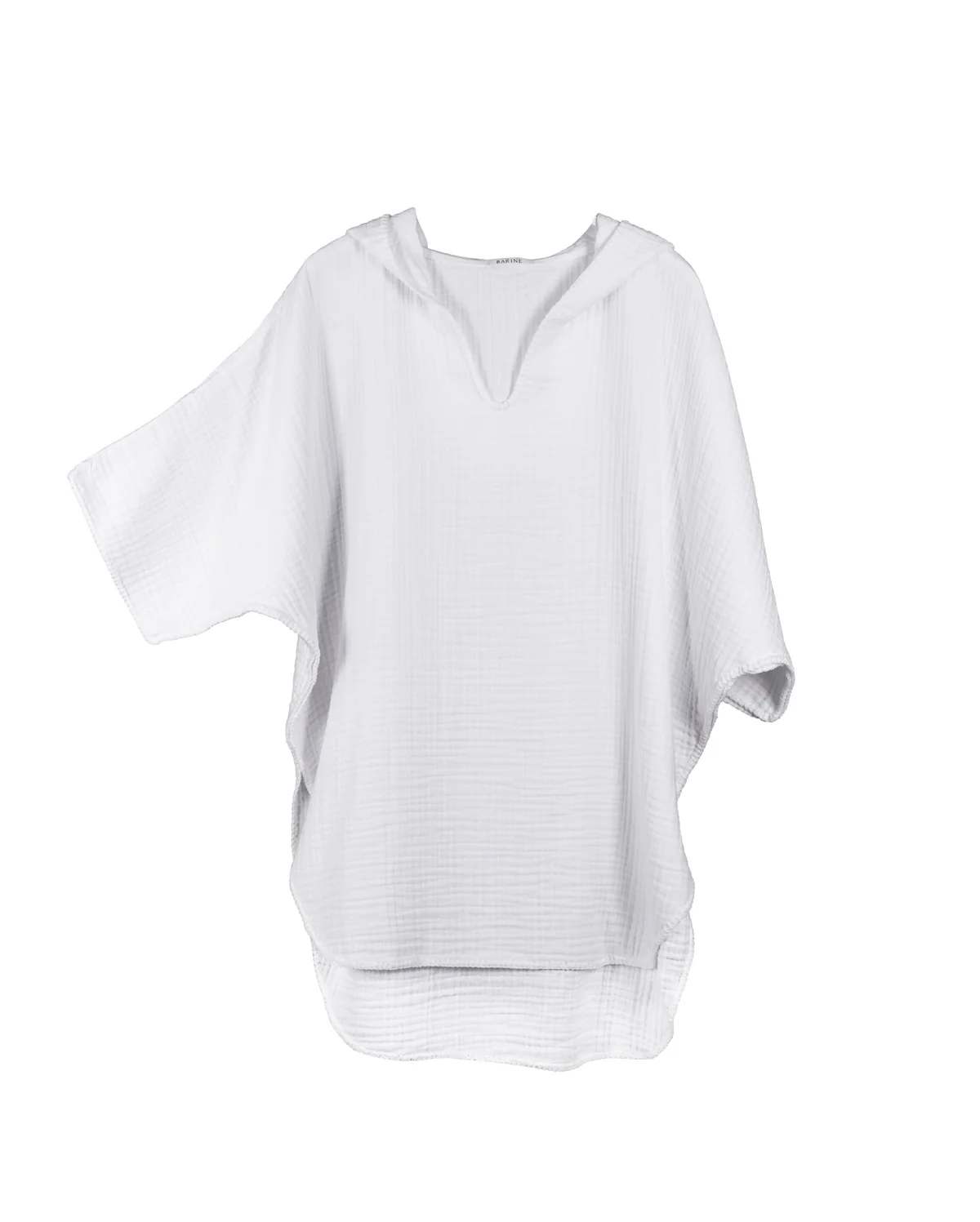 Cocoon Cotton Poncho-White - Image 7
