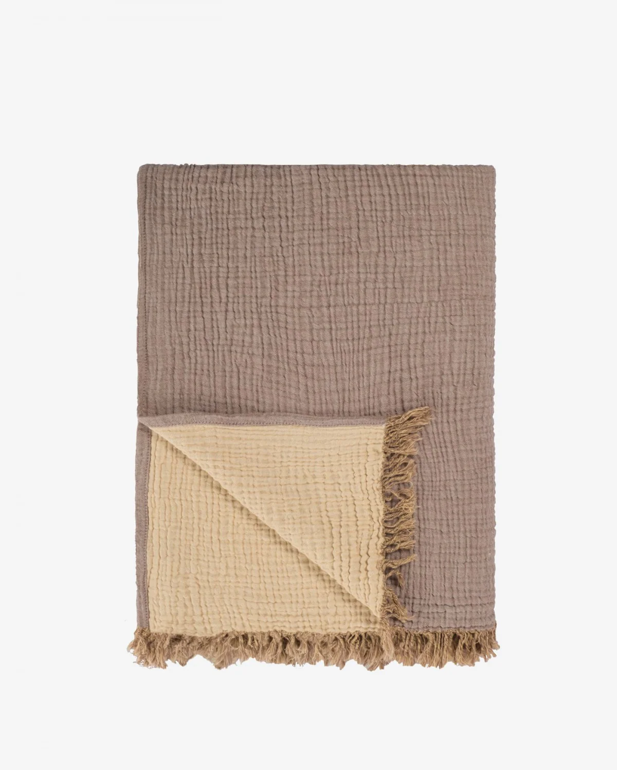 Cocoon Muslin Cotton Throw - Bison & Oak Buff - Image 6