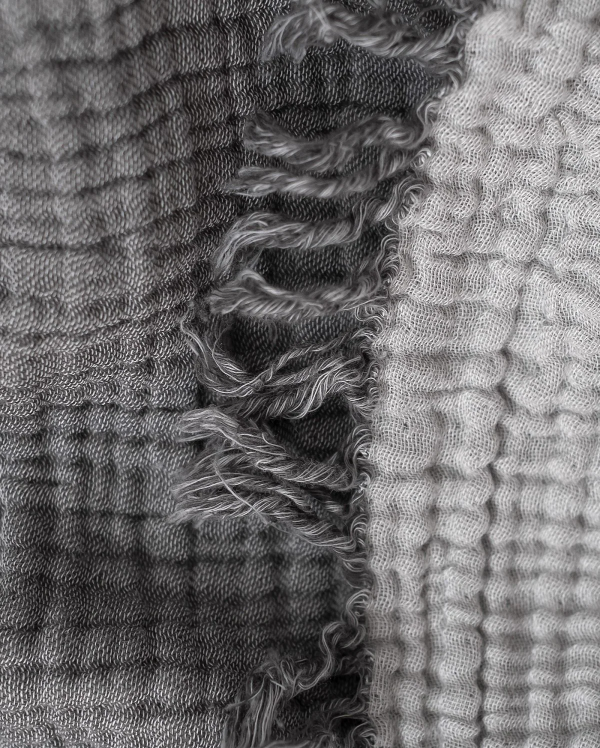 Cocoon Muslin Cotton Throw - Dark Grey & Light Grey - Image 2