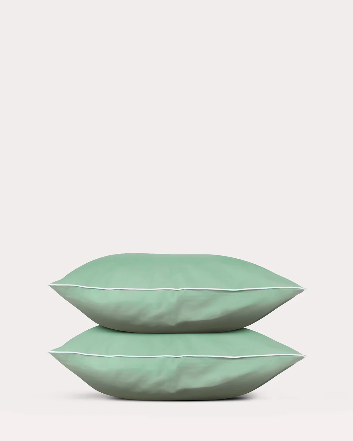 Classic Percale - Core Bedding Set - Jade Green with White Piped Edge - Image 12