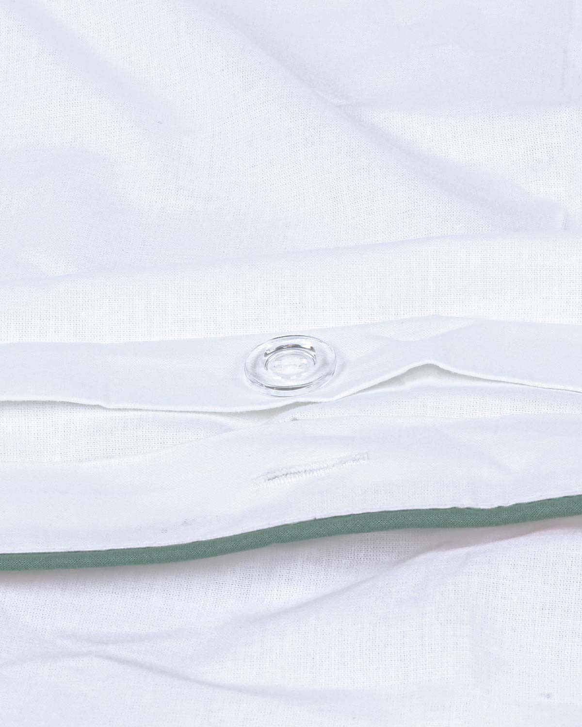 Classic Percale - Core Bedding Set - White with Jade Green Piped Edge - Image 7