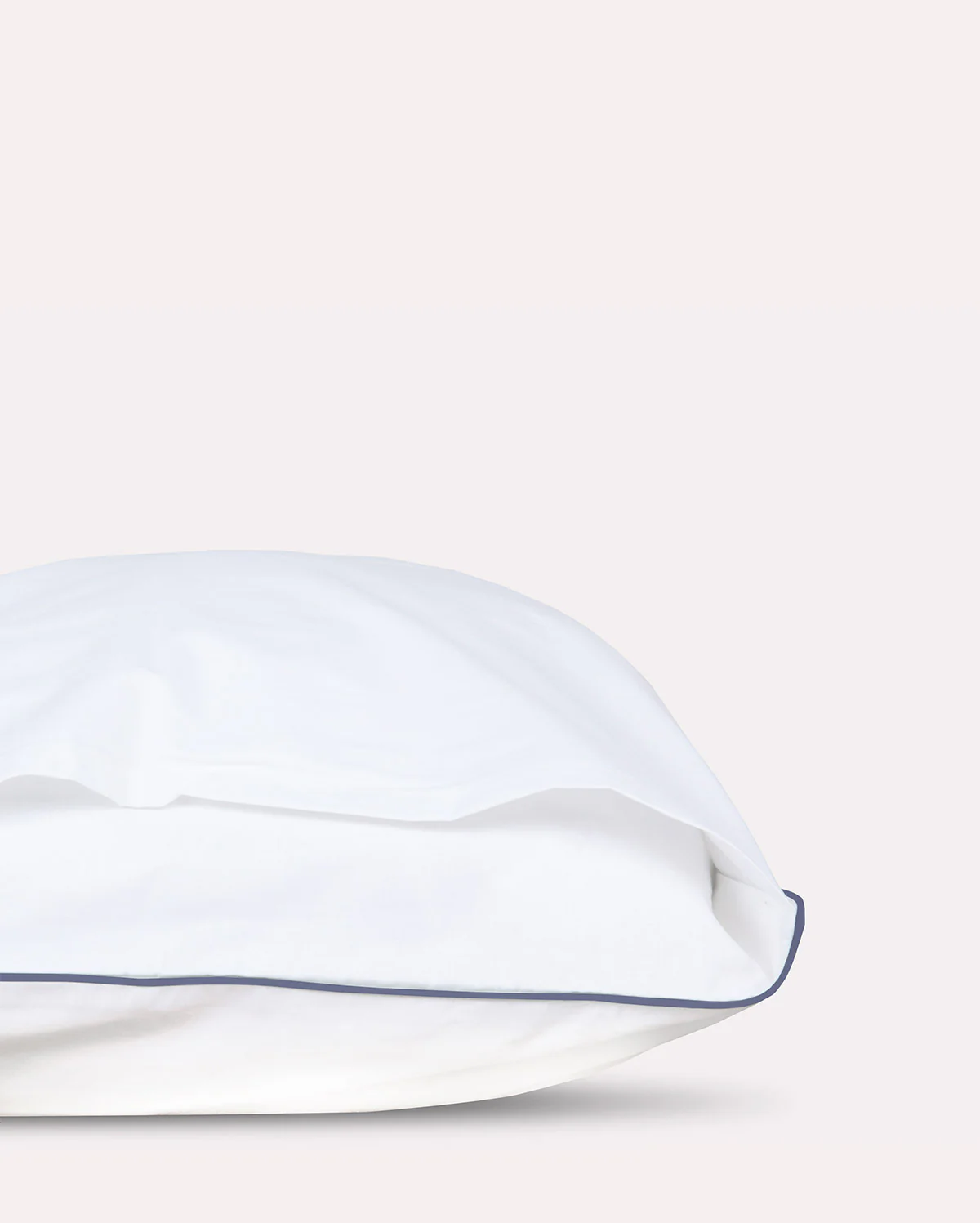 Classic Percale - Core Bedding Set - White with Navy Blue Piped Edge - Image 5