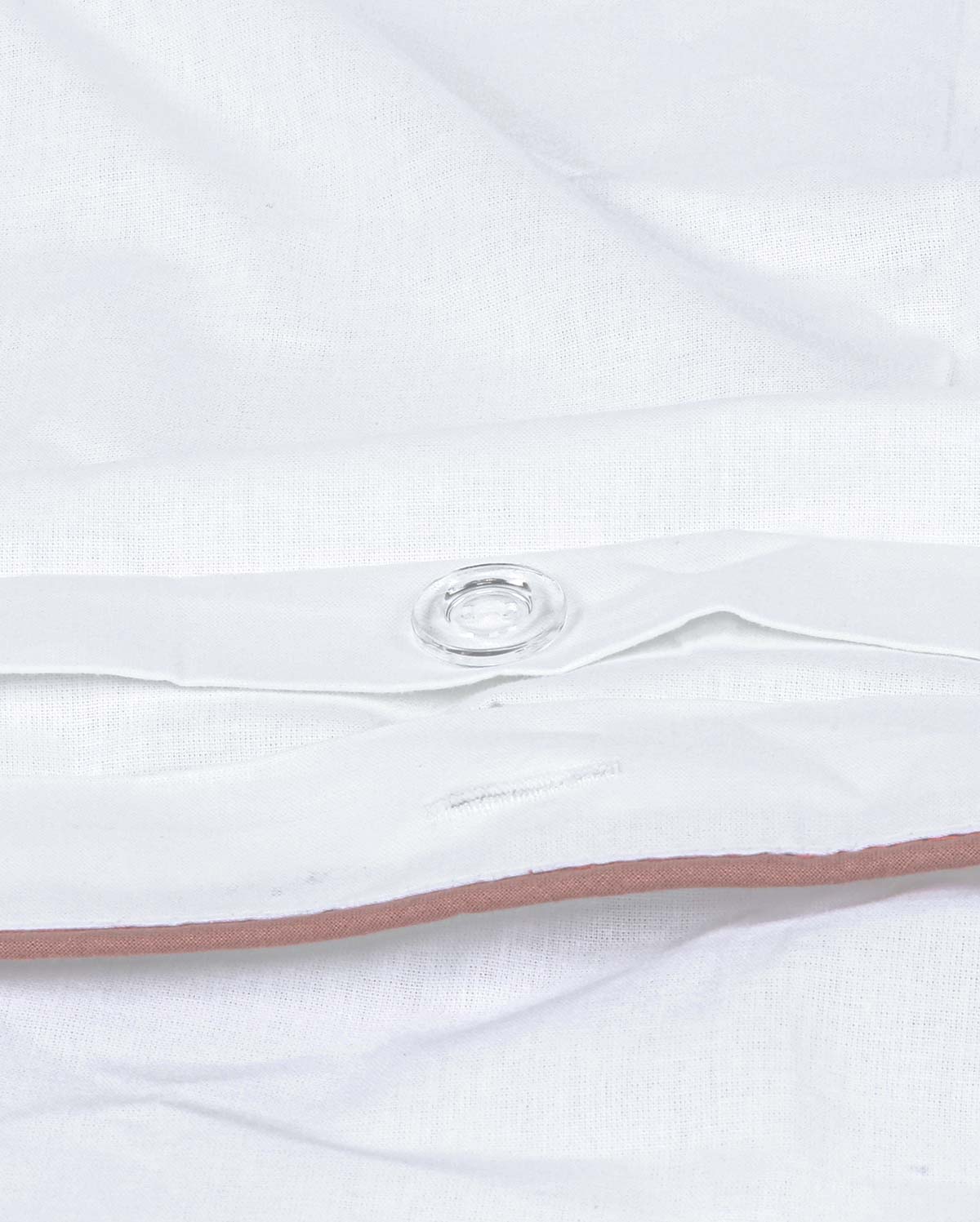 Classic Percale - Core Bedding Set - White with Peach Piped Edge - Image 15