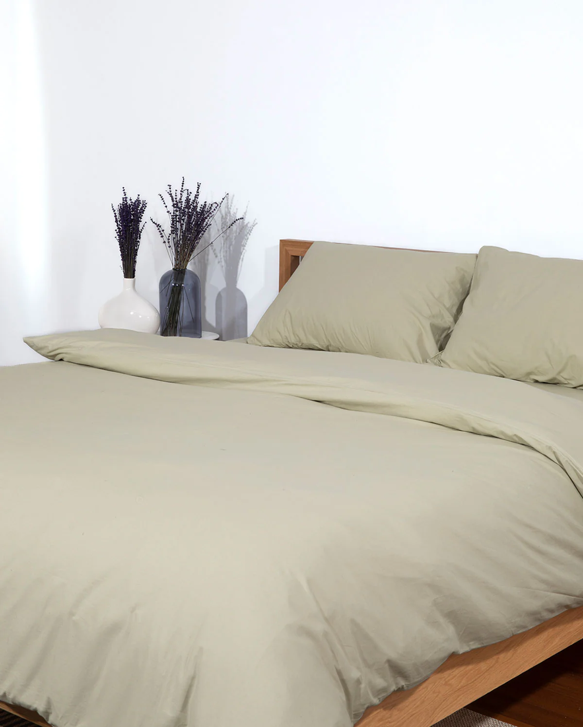 Classic Percale Duvet Cover- Sage Green - Image 2