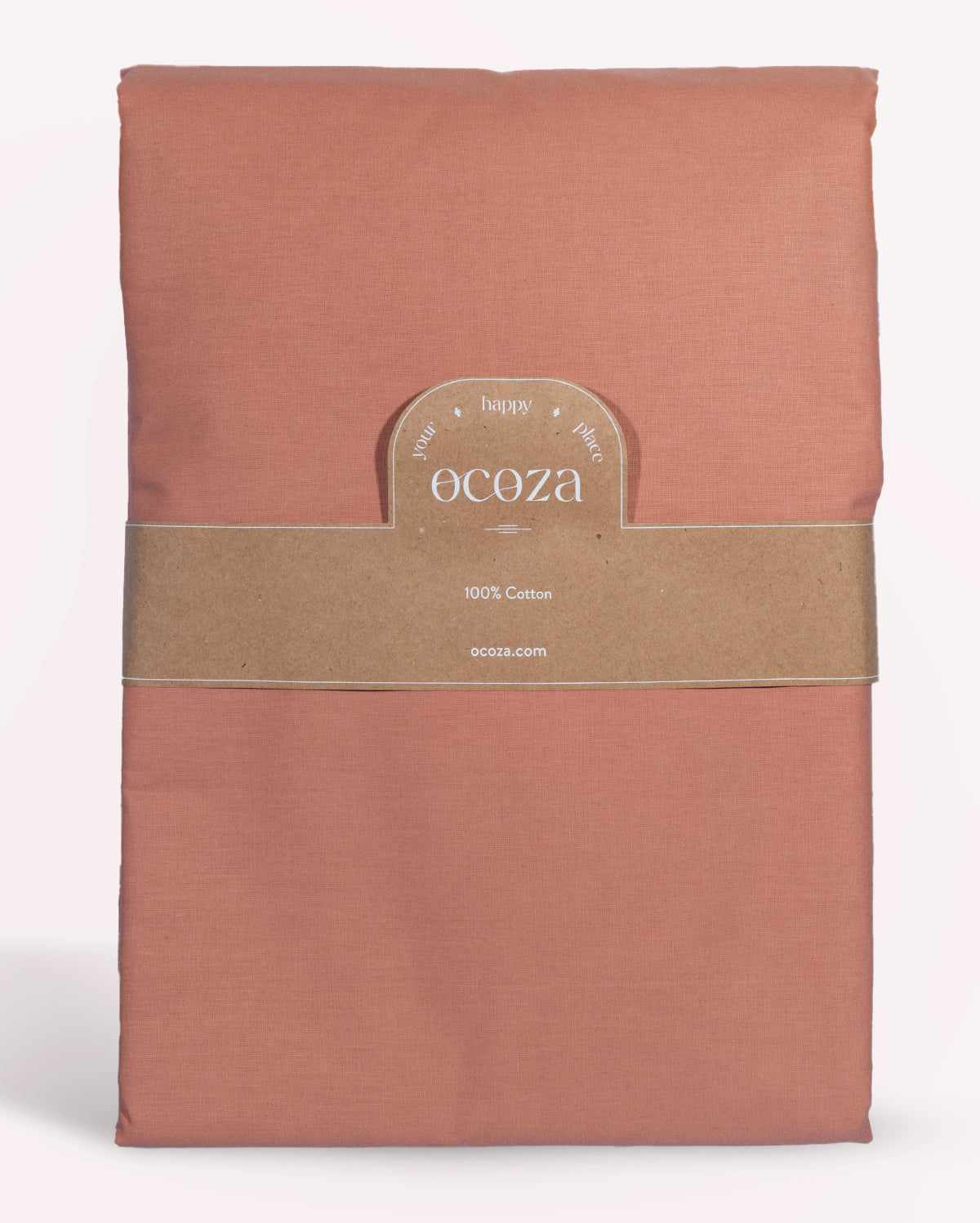 Classic Percale - Duvet Cover Set - Peach with White Piped Edge - Image 3
