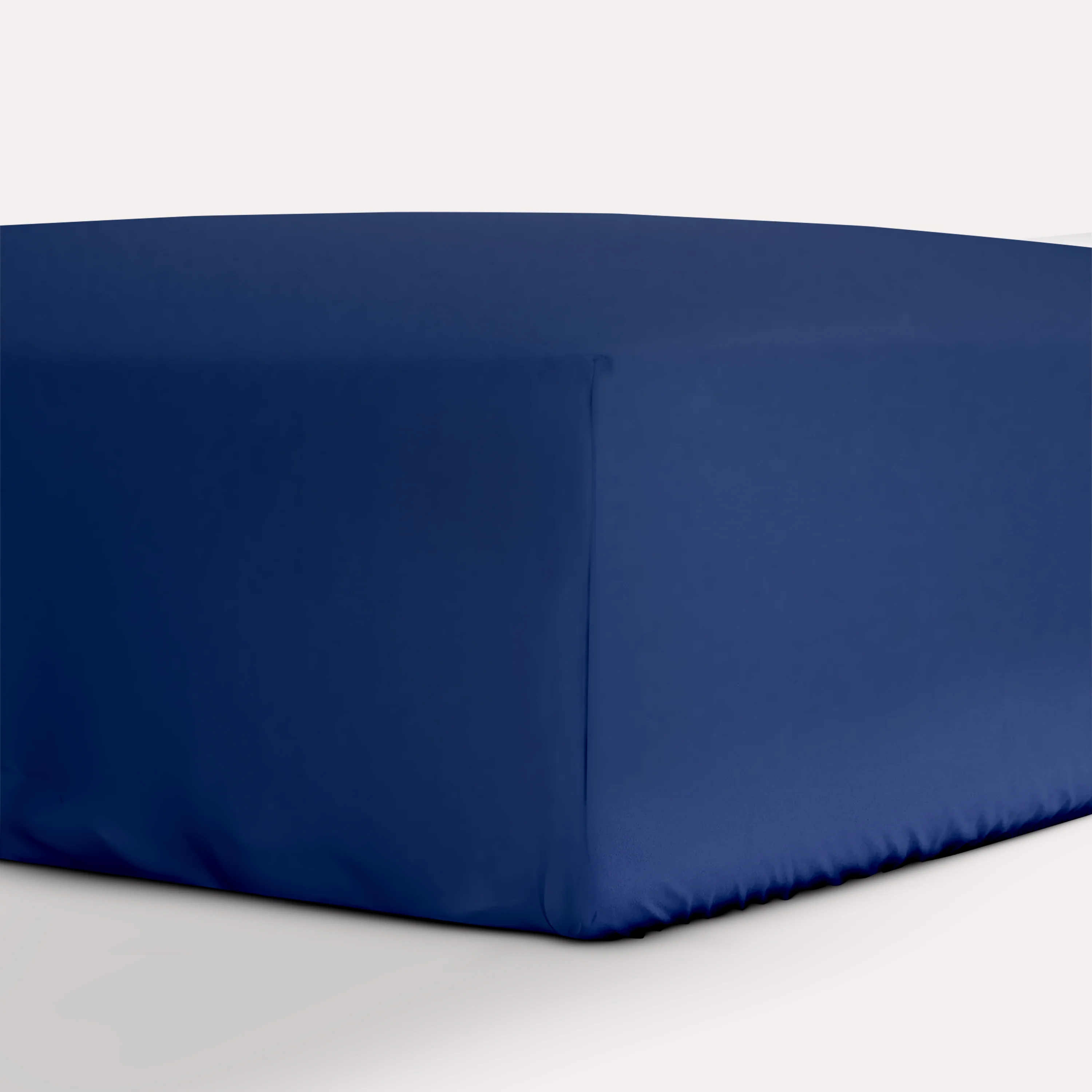 Classic Percale - Fitted Sheet Set- Navy Blue with White Piped Edge - Image 5