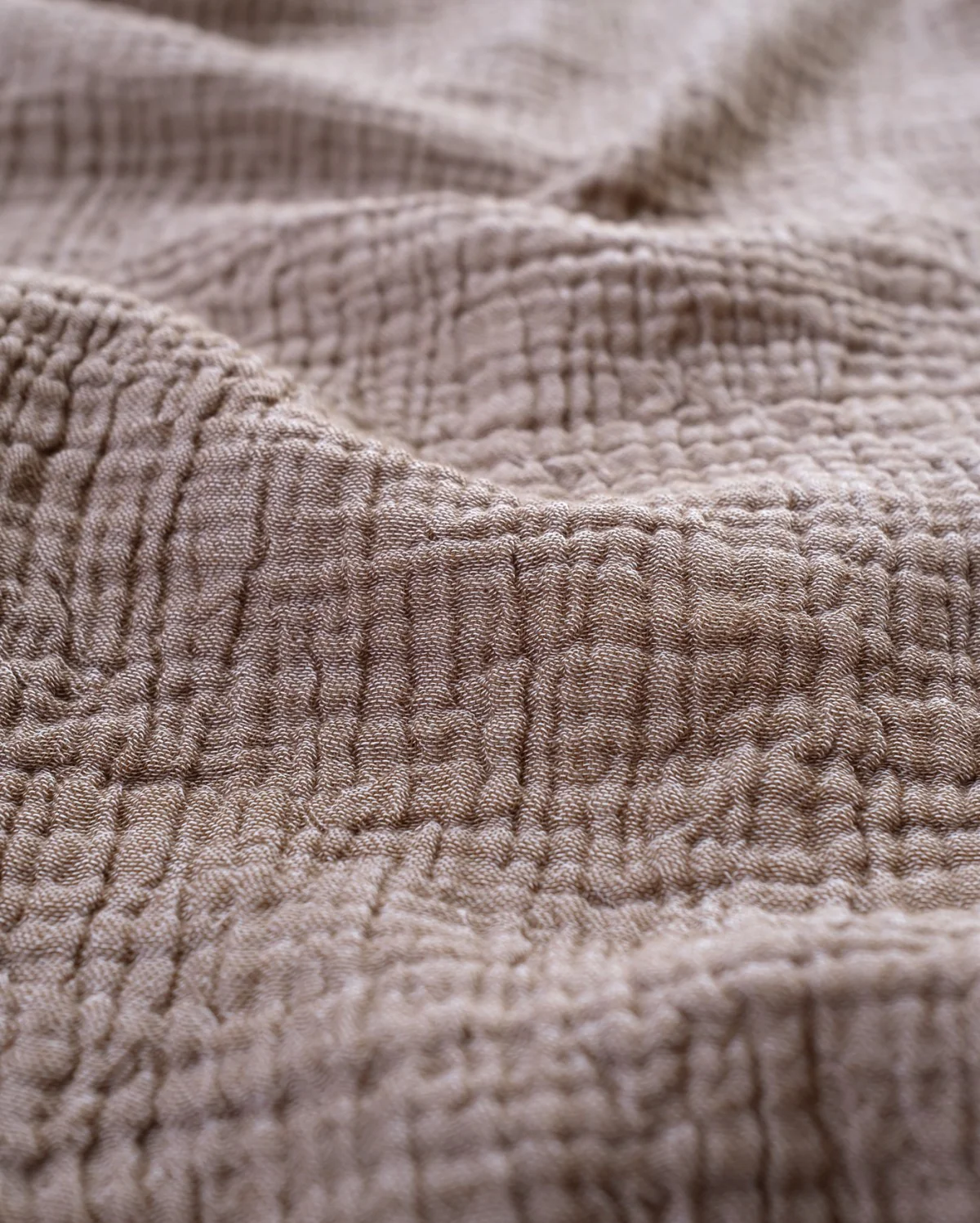 Cocoon Muslin Cotton Blanket- Bison & Oak Buff - Image 5
