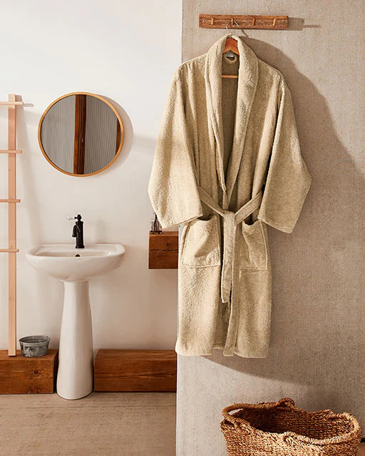 Cotton Bathrobe - Beige