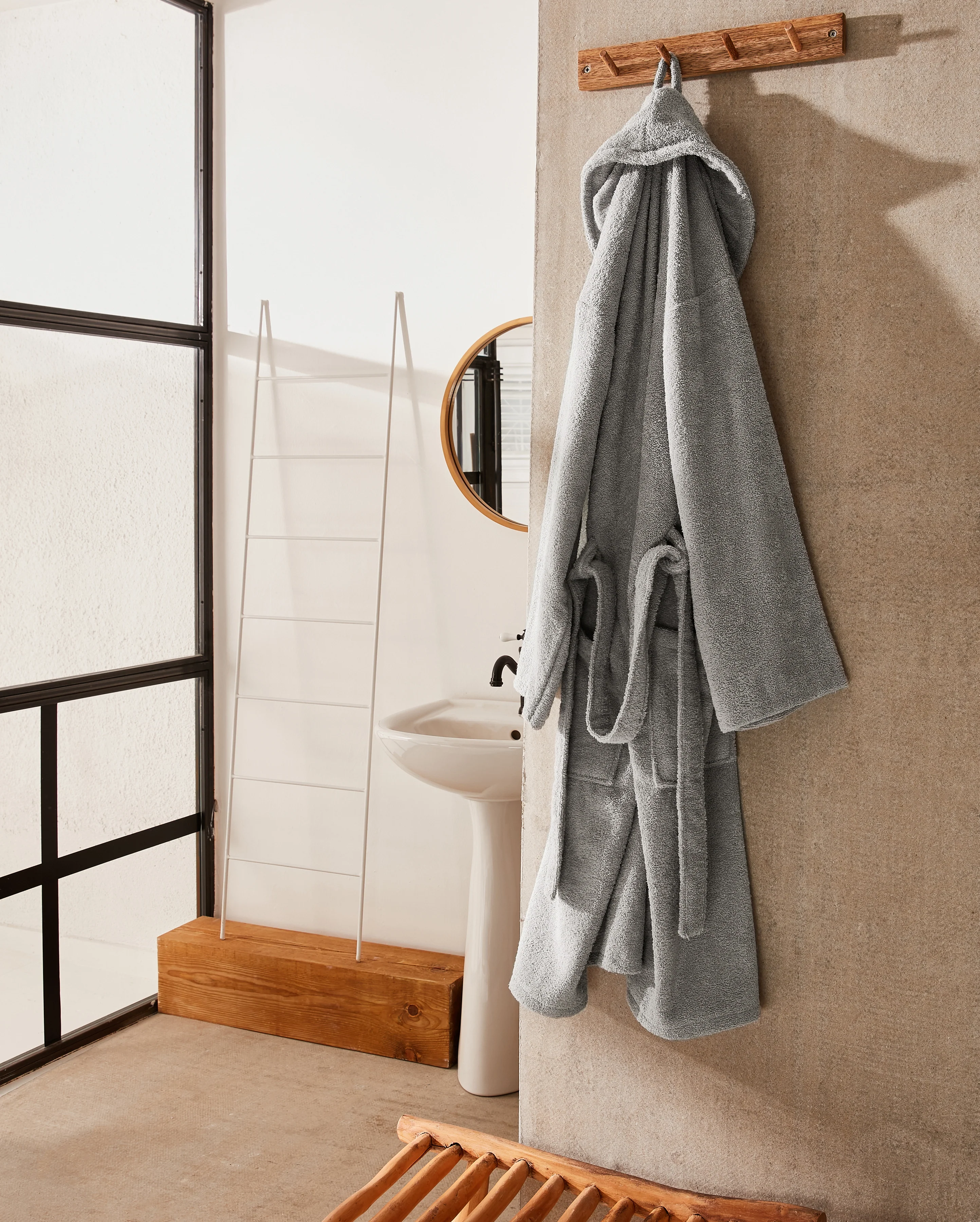Cotton Bathrobe - Stone - Image 2