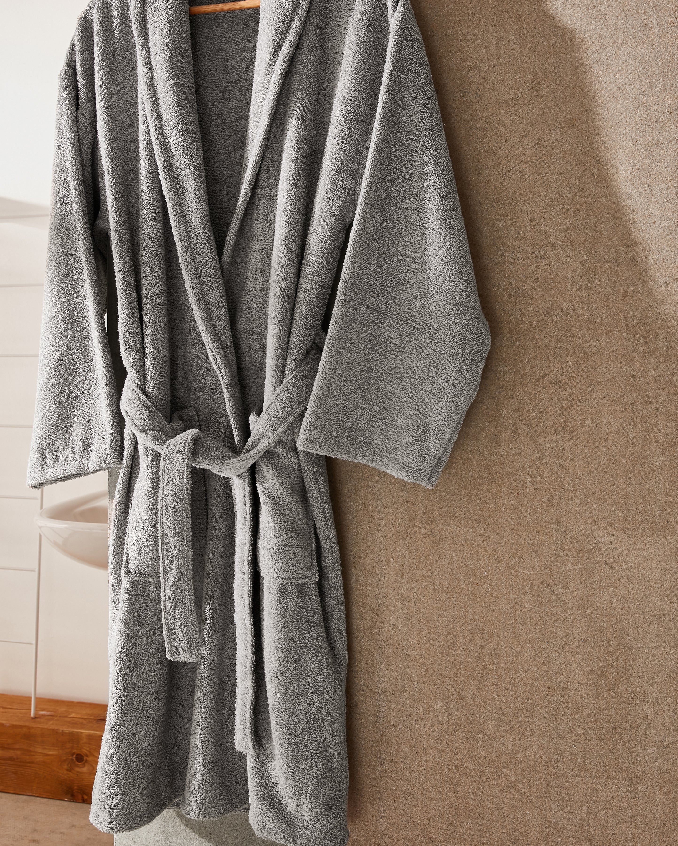 Cotton Bathrobe - Stone - Image 6