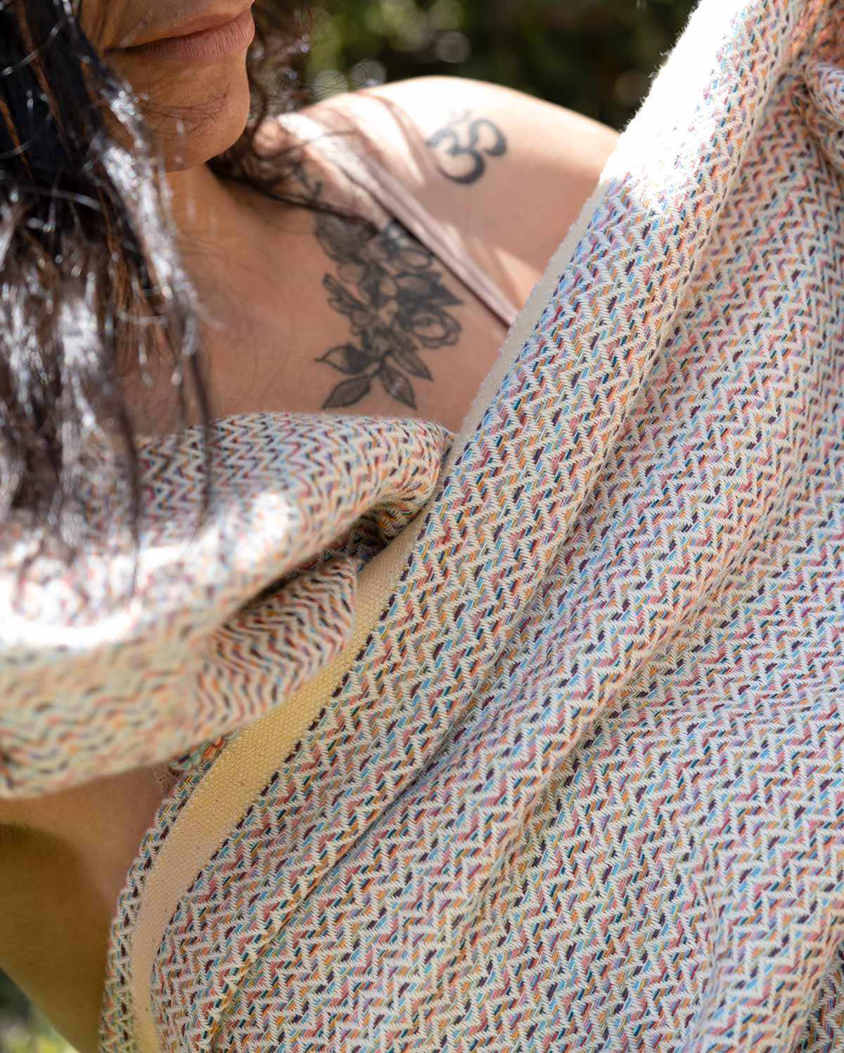 Cotton Meander Peshtemal Towel - Ecru - Image 10