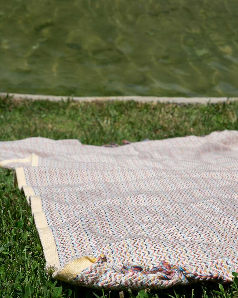 Cotton Meander Peshtemal Towel - Ecru - Image 7