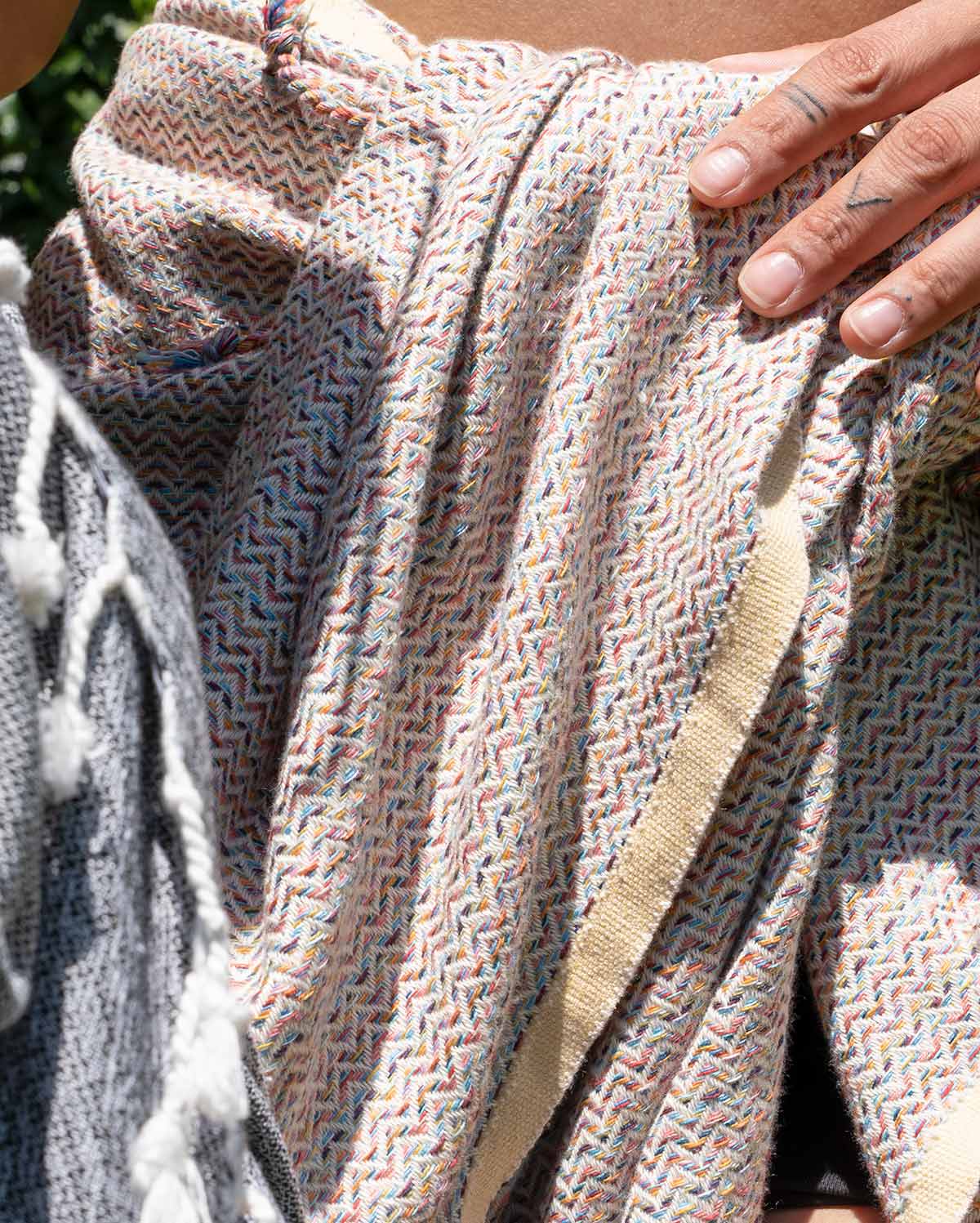 Cotton Meander Peshtemal Towel - Ecru - Image 9
