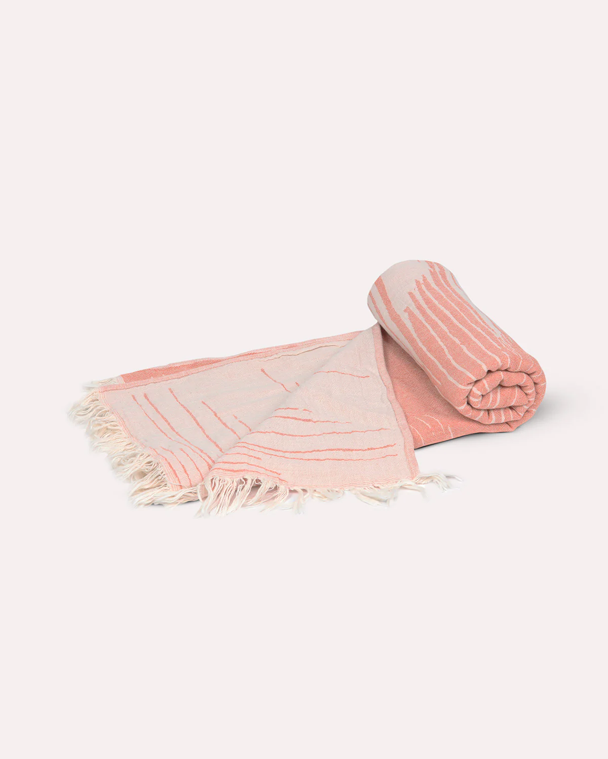 Cotton Monochrome Peshtemal Towel - Apricot - Image 2