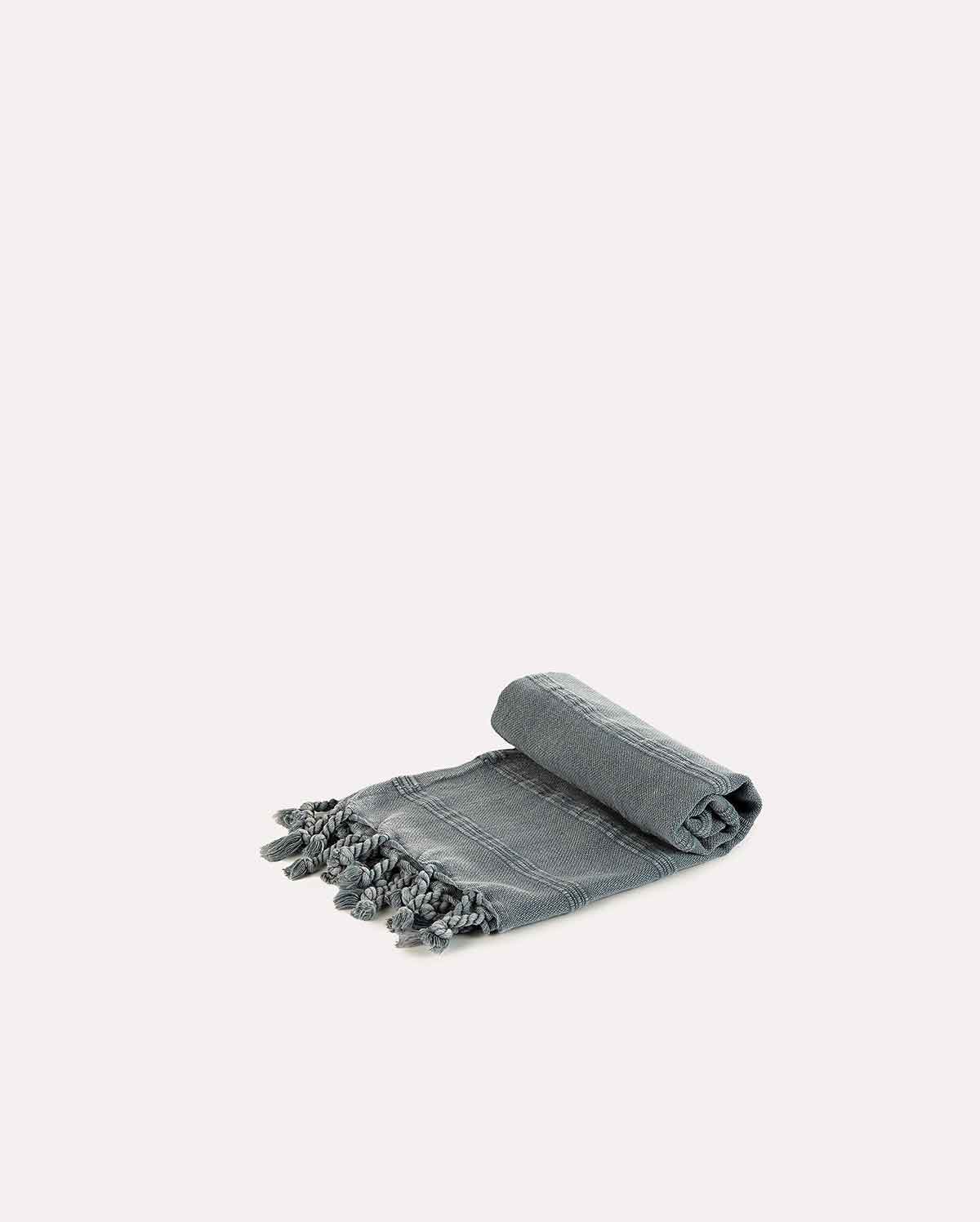 Cotton Peshtemal Towel Set of 2 pieces - Dark Grey - Image 4