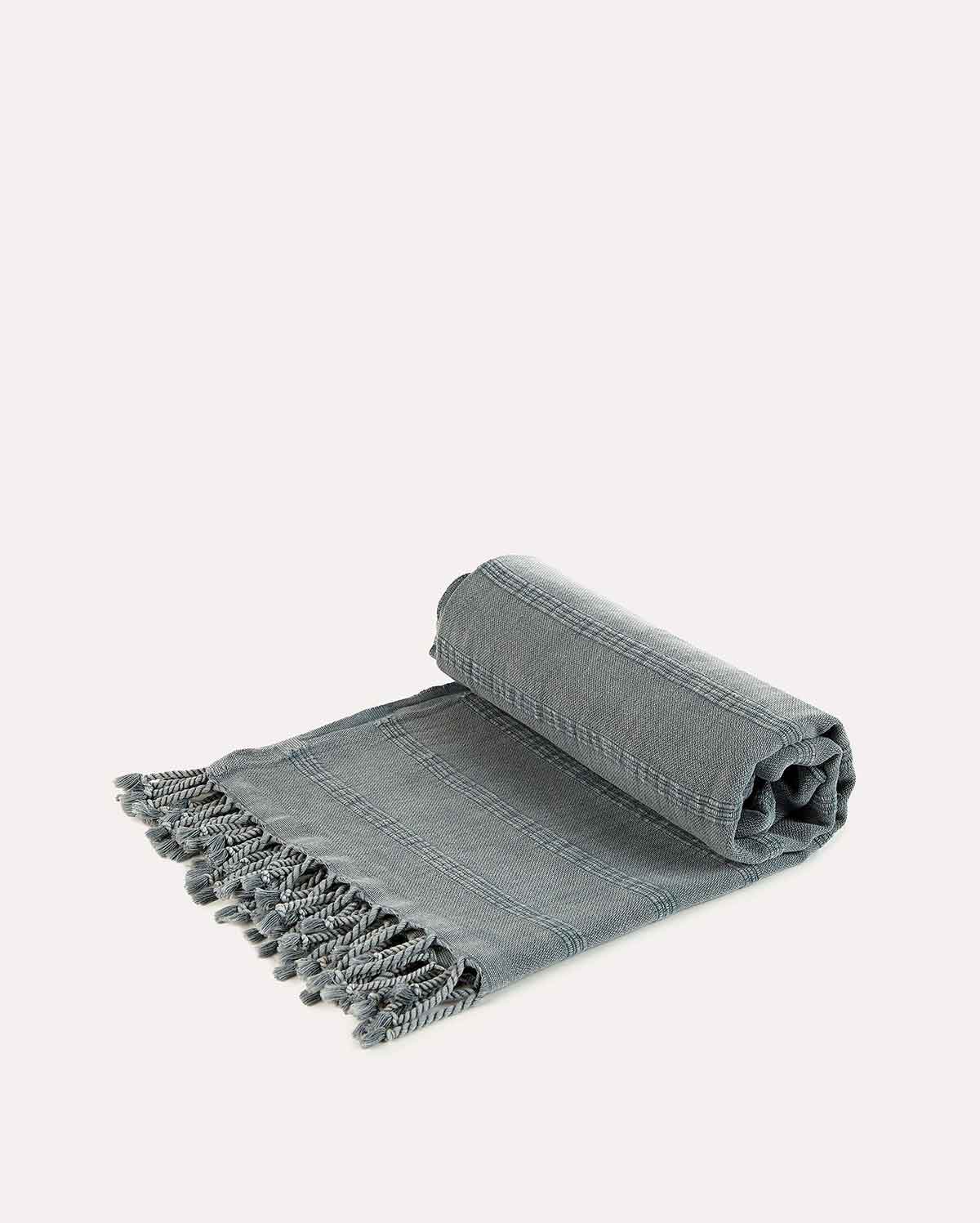 Cotton Peshtemal Towel Set of 2 pieces - Dark Grey - Image 5