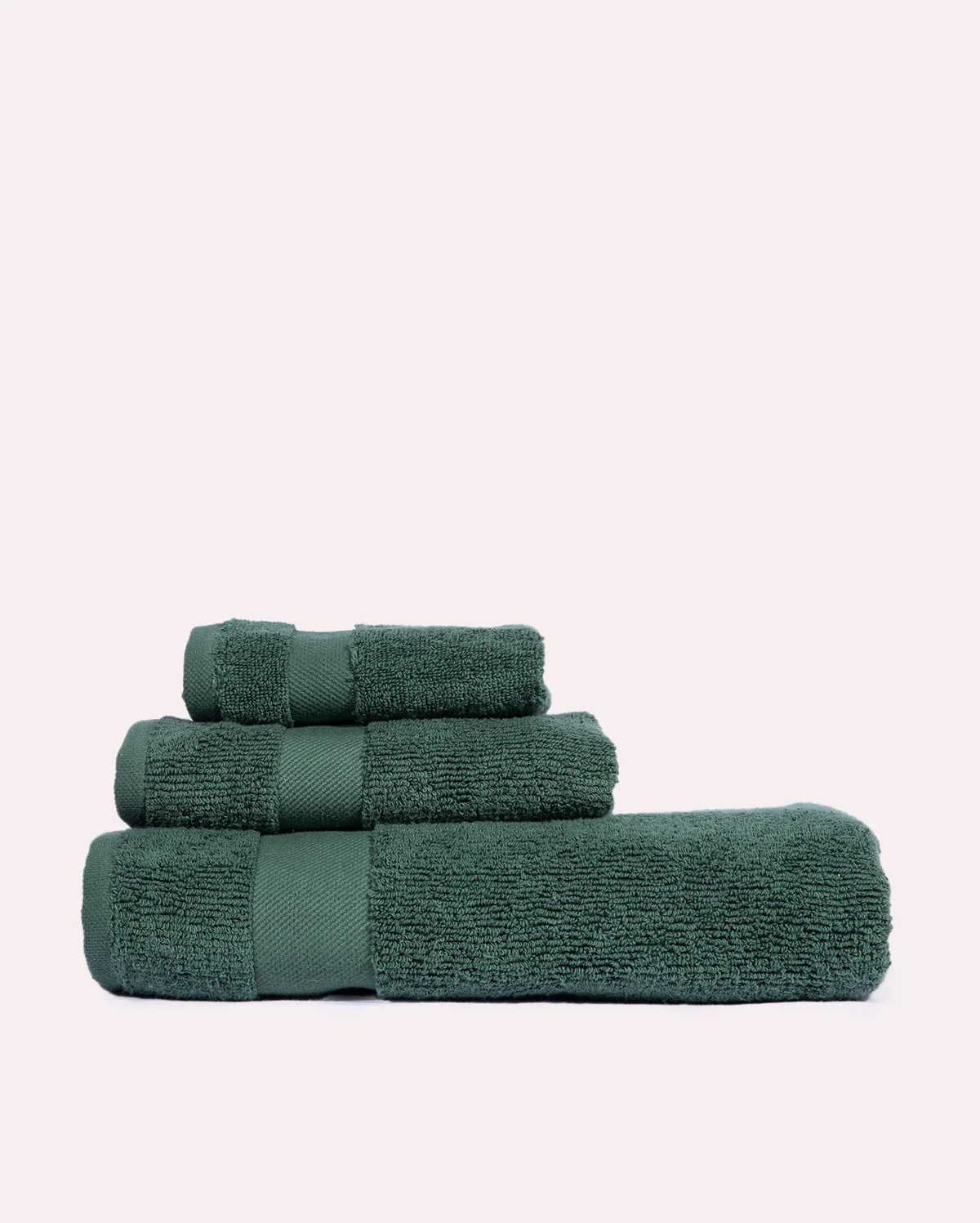 Plush Cotton Spa Towel Set - Green (3 Towels) - Image 3