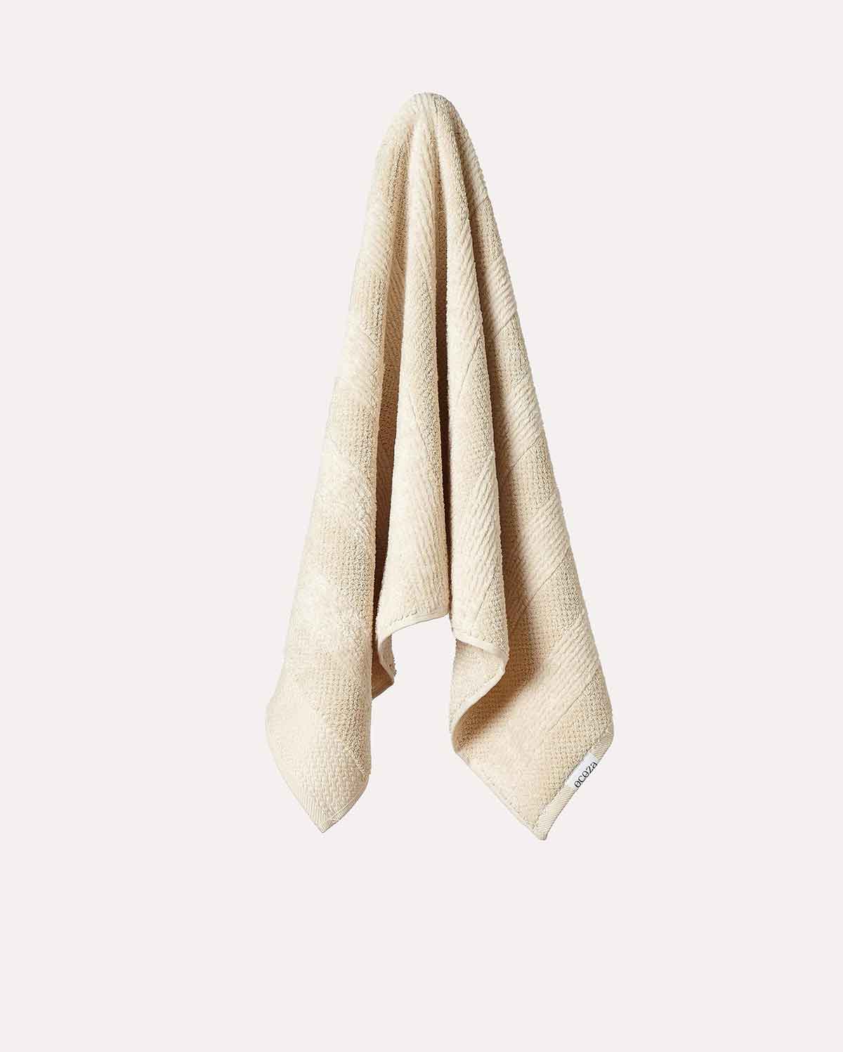 Cotton Velvet Towel Set - Custard Cream (2 Towels) - Image 8