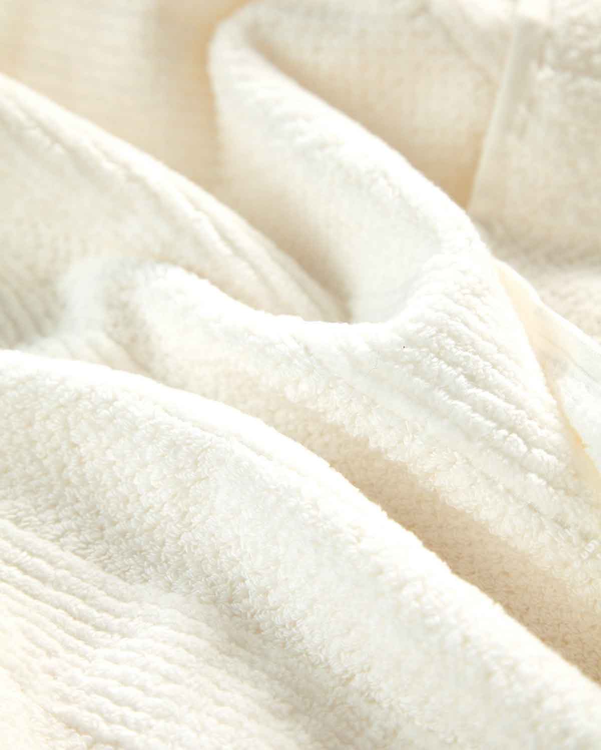 Cotton Velvet Towel Set - Cream (2 Towels) - Image 8