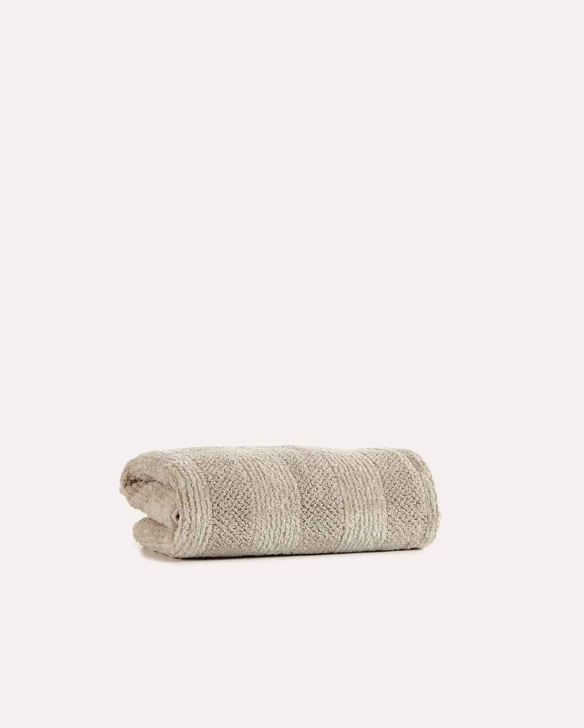 Cotton Velvet Towel Set - Milk Chocolate (2 pieces) - Image 2