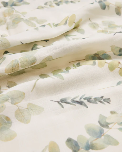 Eucalyptus Muslin Baby Cloth - White & Mint - Image 3