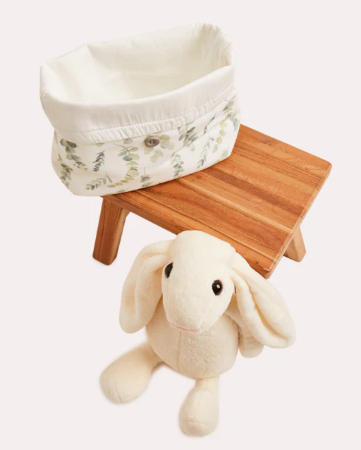 Eucalyptus Muslin Organizer Bag - White & Mint - Image 5