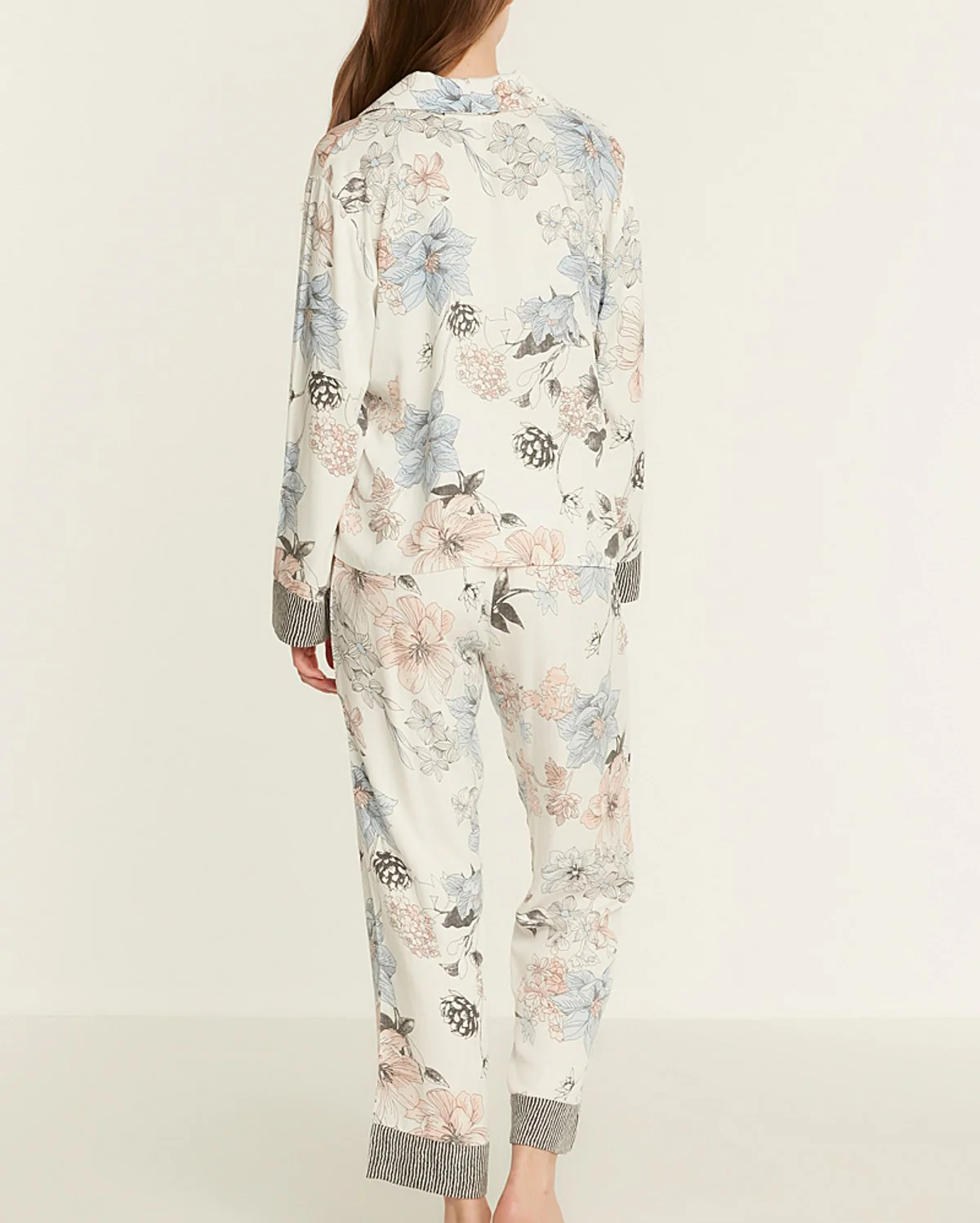 Flower Printed Pyjama Set - Ecru - Image 7
