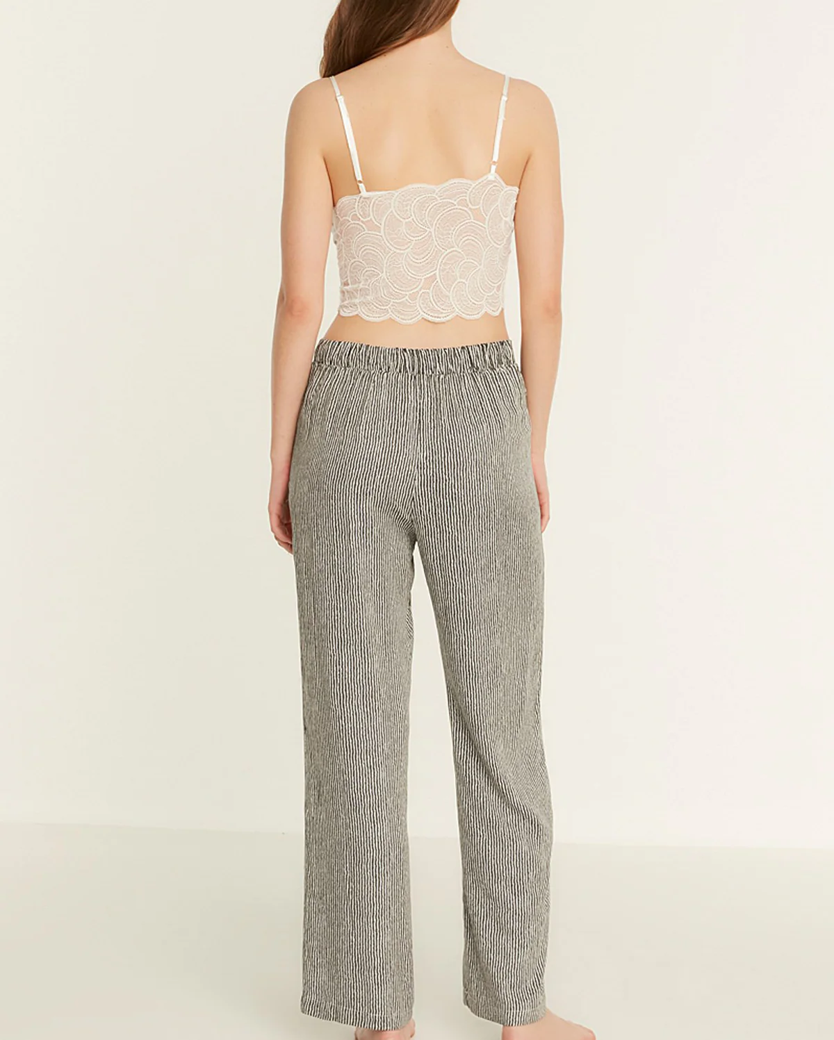 Flower Printed Pyjama Set with Dressing Gown - Ecru - Image 8