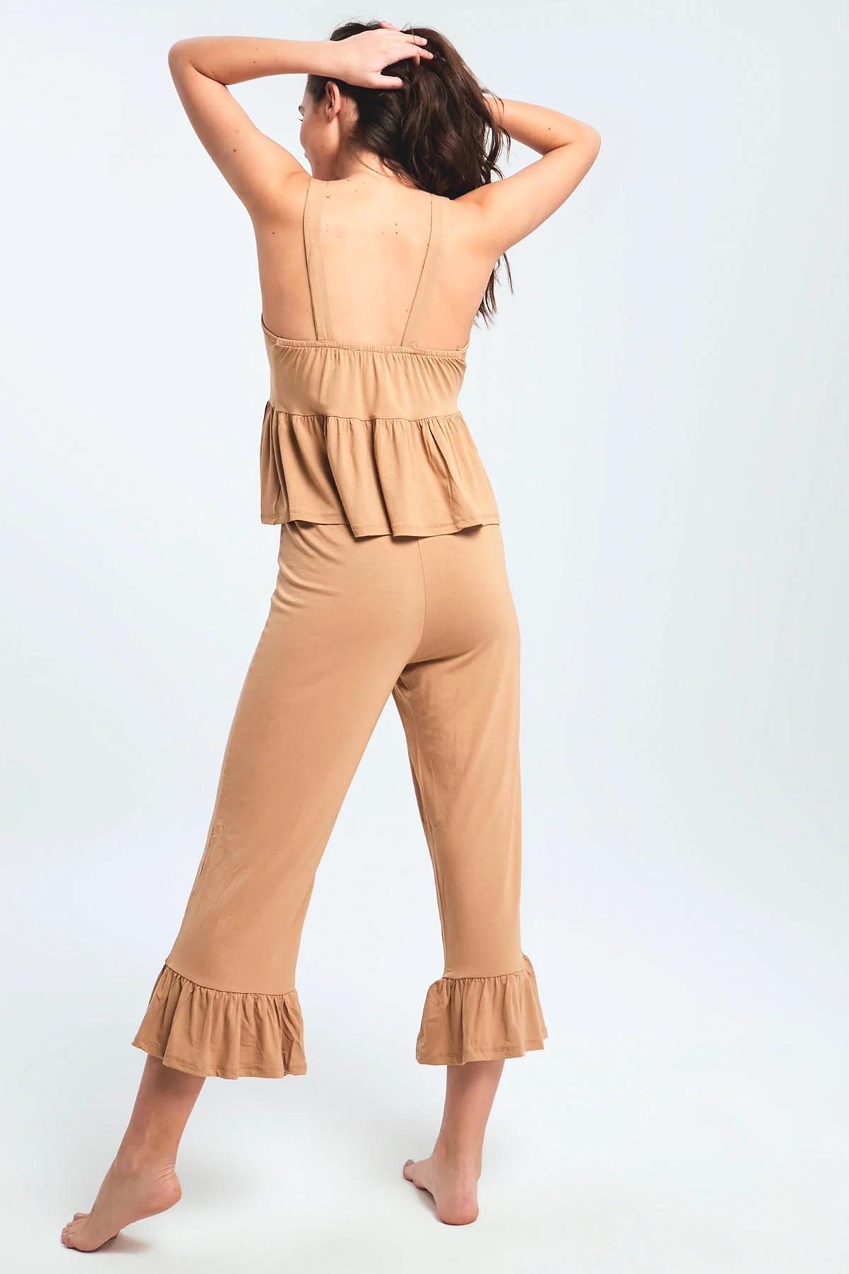 Frill Pyjama Set - Beige - Image 3