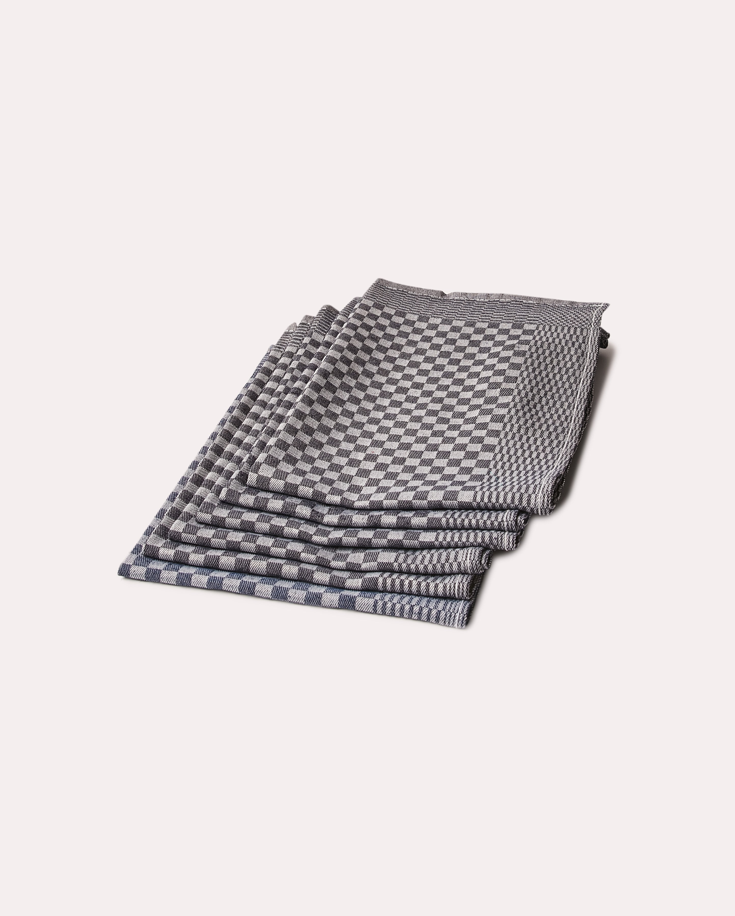 Gingham Cotton Tea Towel (6 pieces) - Black
