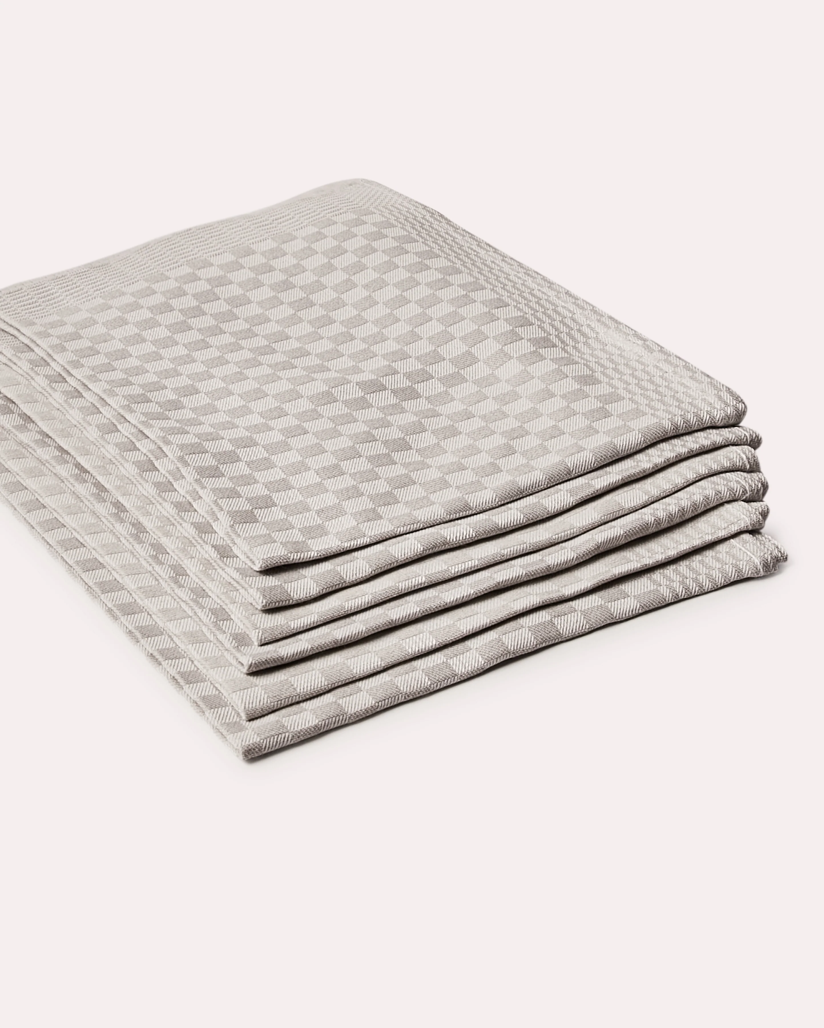 Gingham Cotton Tea Towel (6 pieces) - Grey