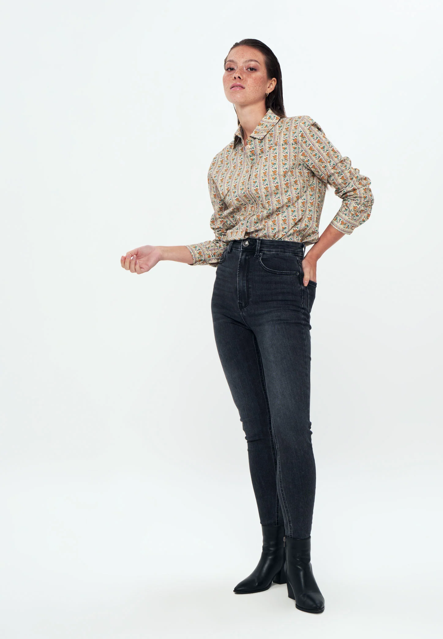 Herita Printed Long Sleeve Shirt Mix color - Image 4