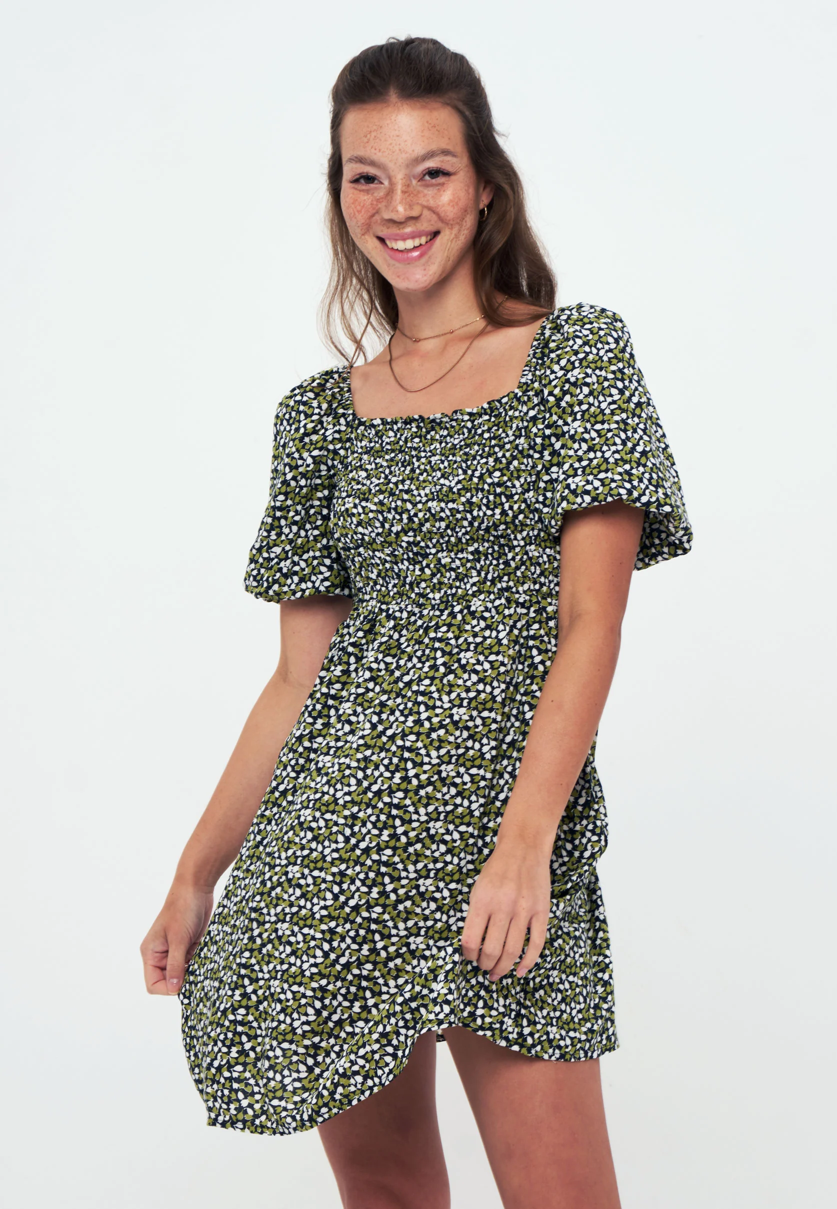 Herita Printed Smock Dress mix color - Image 3