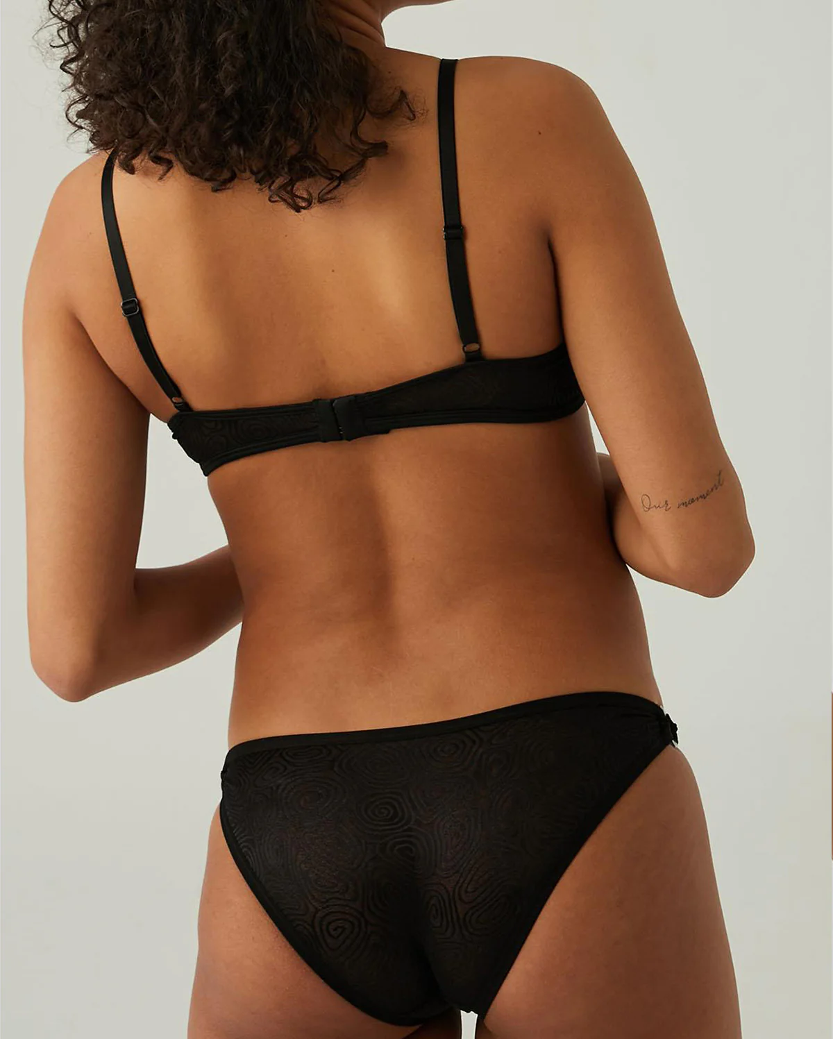 Lined Buckle Bra Panty Set - Black - Image 4
