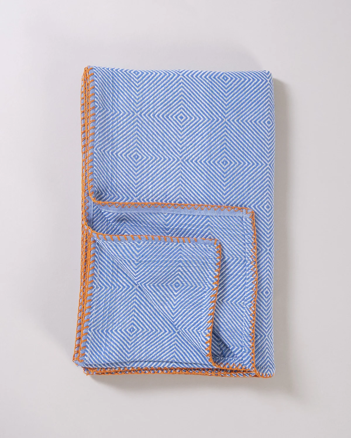Cotton Stiched Throw - Blue - Image 5