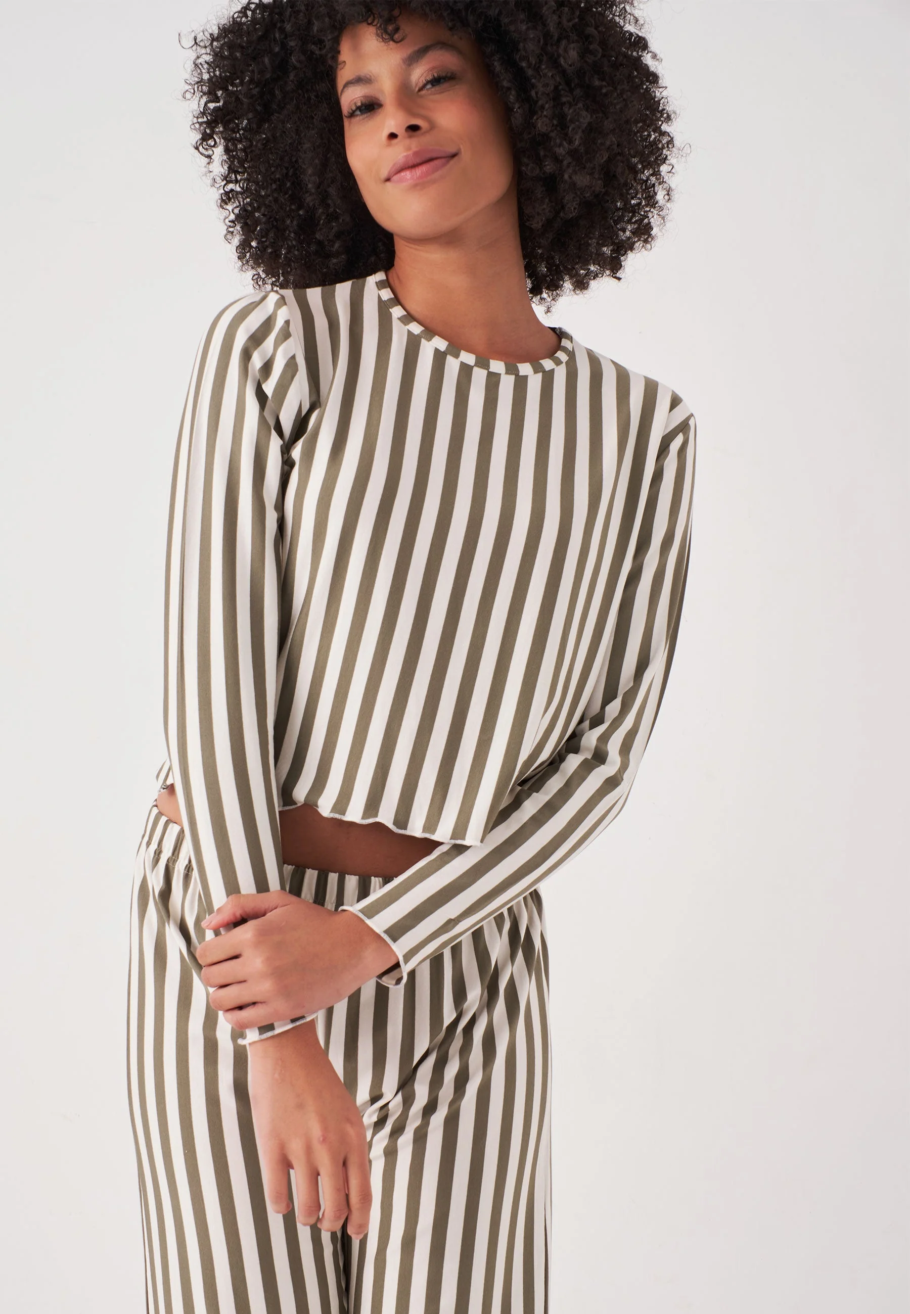 Long Sleeve Striped Pajamas Set - Image 4
