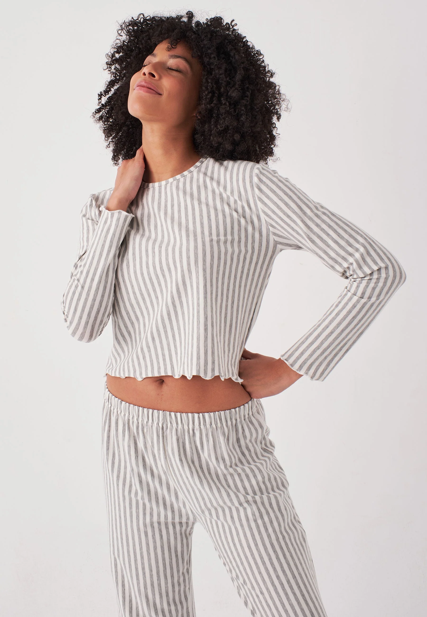 Long Sleeve Striped Pajamas Set - Image 2
