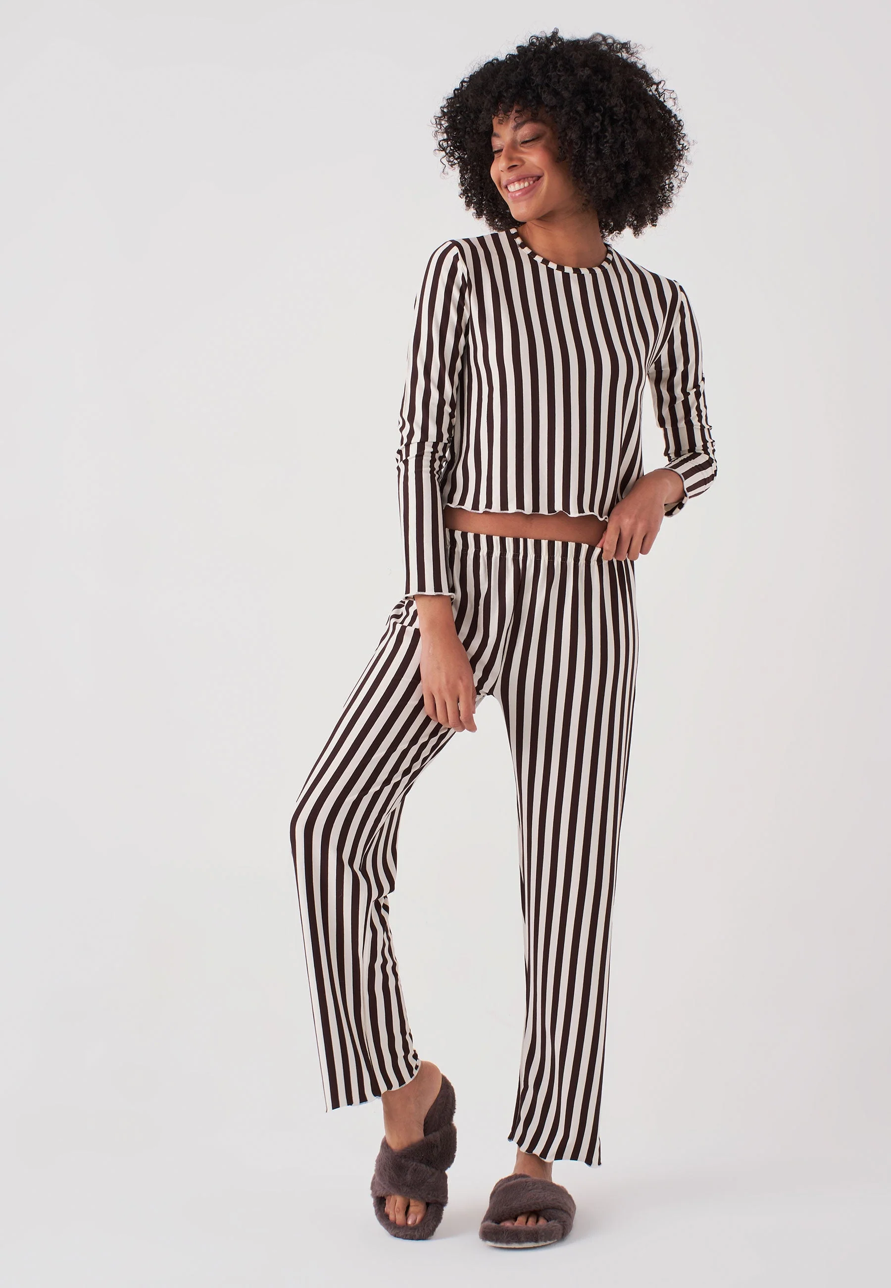 Long Sleeve Striped Pajamas Set - Image 5