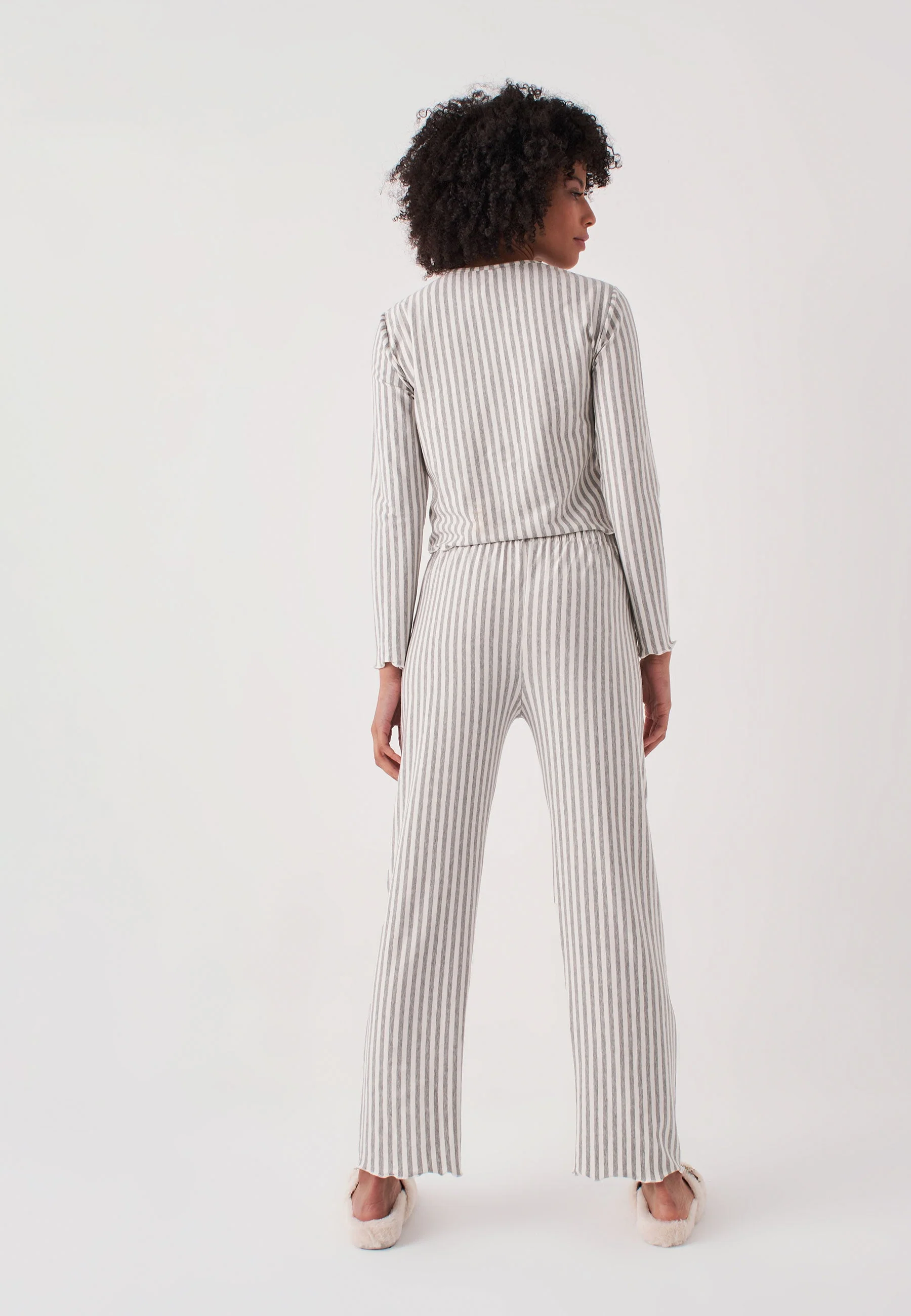 Long Sleeve Striped Pajamas Set - Image 5