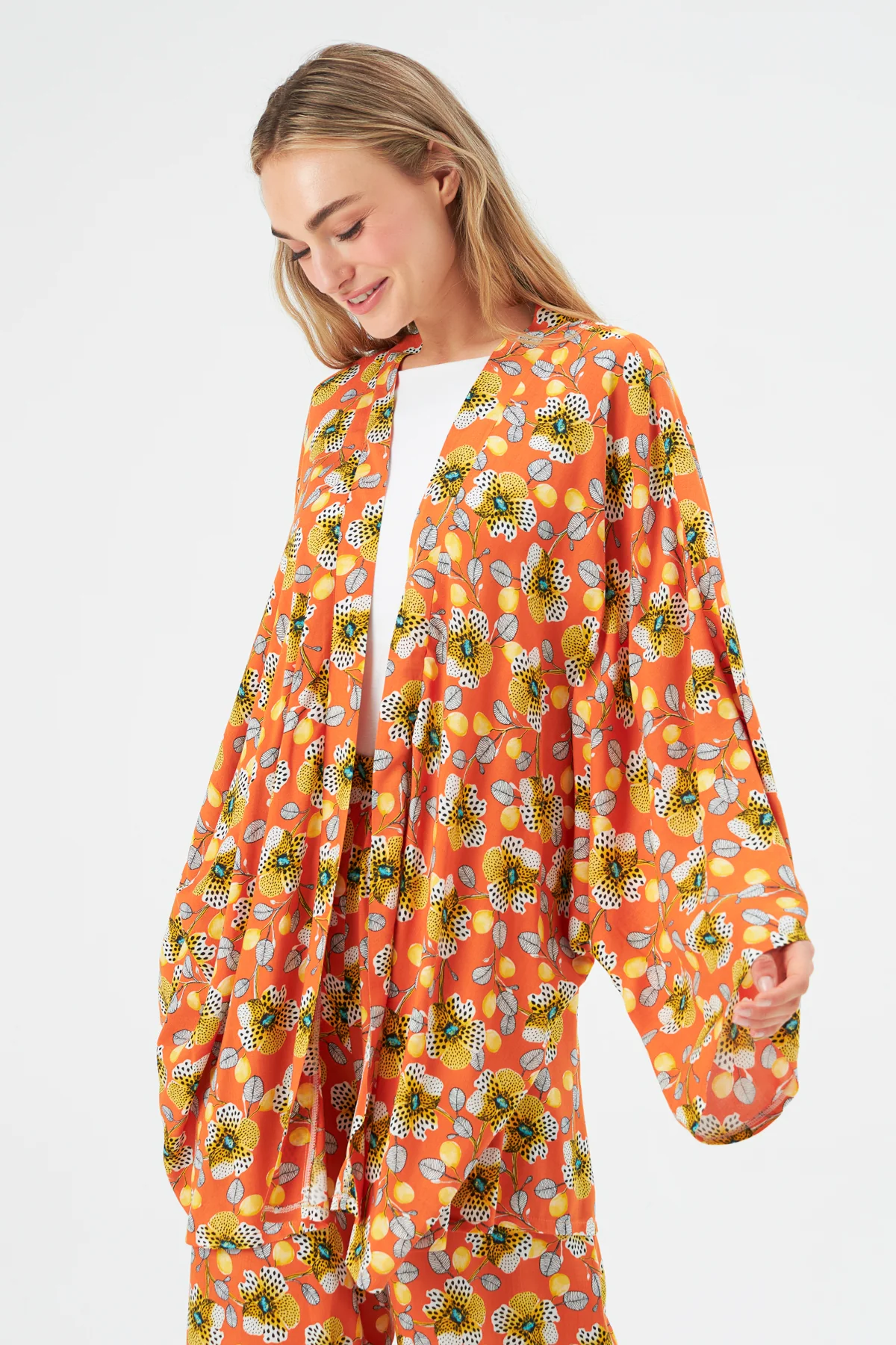 MUNI MUNI - Printed Kimono Top - orange - Image 2