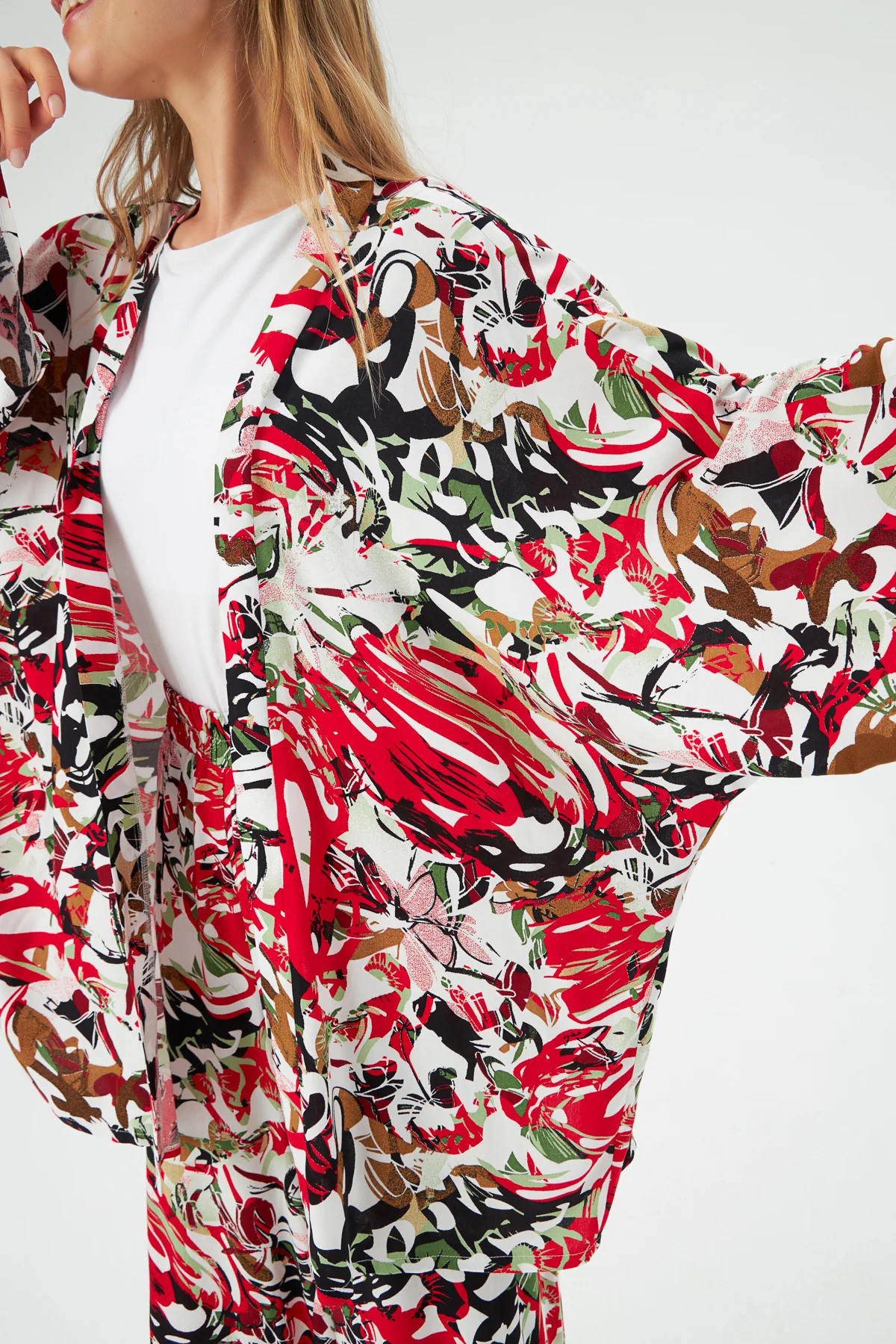 MUNI MUNI - Printed Kimono Top - red - Image 2