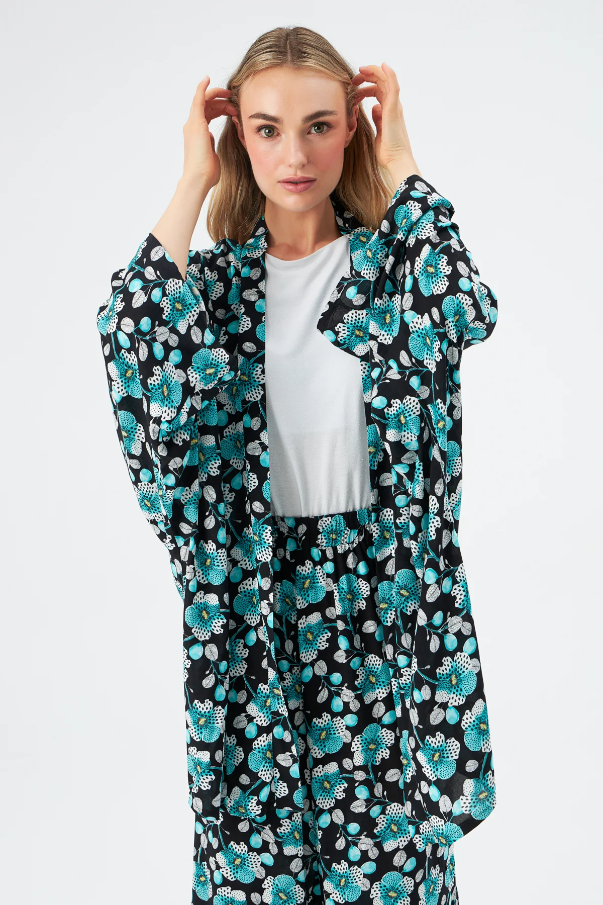 MUNI MUNI - Printed Kimono Top - turquoise - Image 5